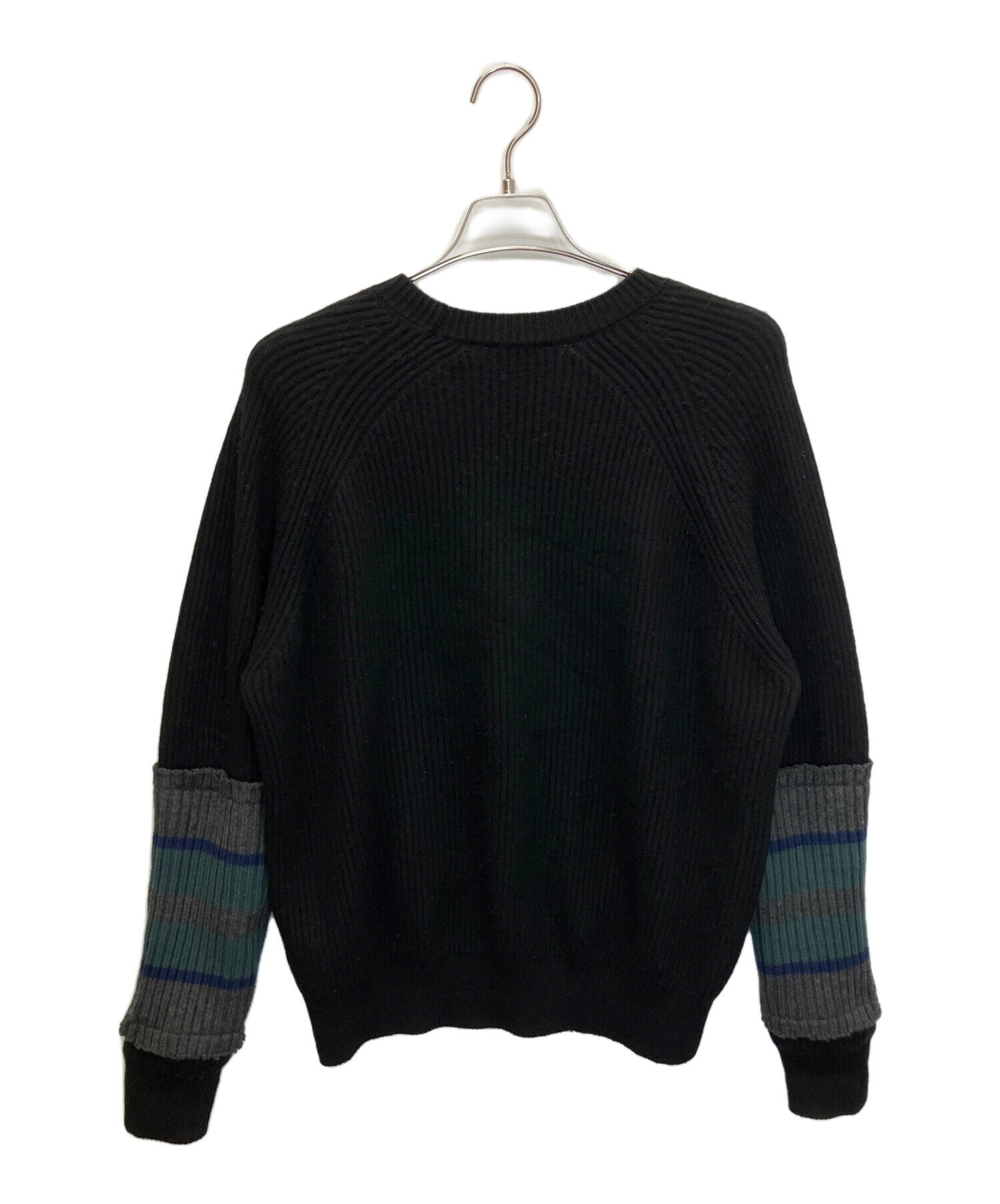 中古・古着通販】DIESEL (ディーゼル) 厚手ニット ブラック×グリーン 