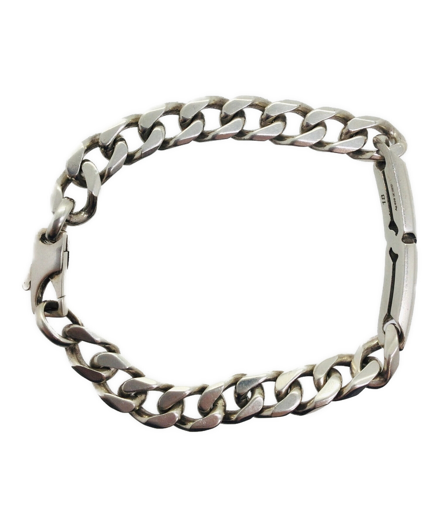 □中古良品!Nissy愛用 GUCCI／シルバーチェーンブレスレット 18サイズ