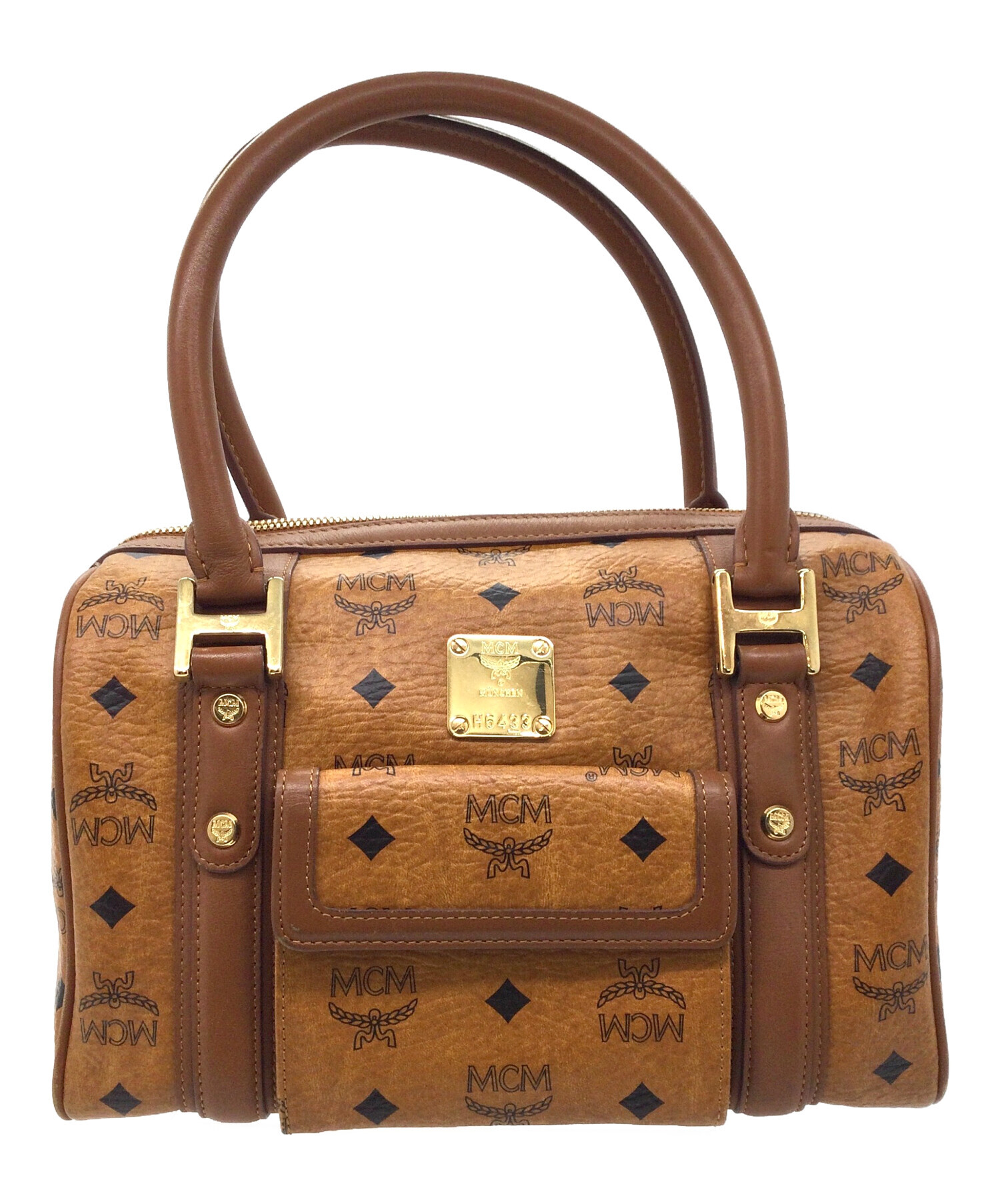 中古・古着通販】MCM (エムシーエム) ミニボストンバッグ ブラウン