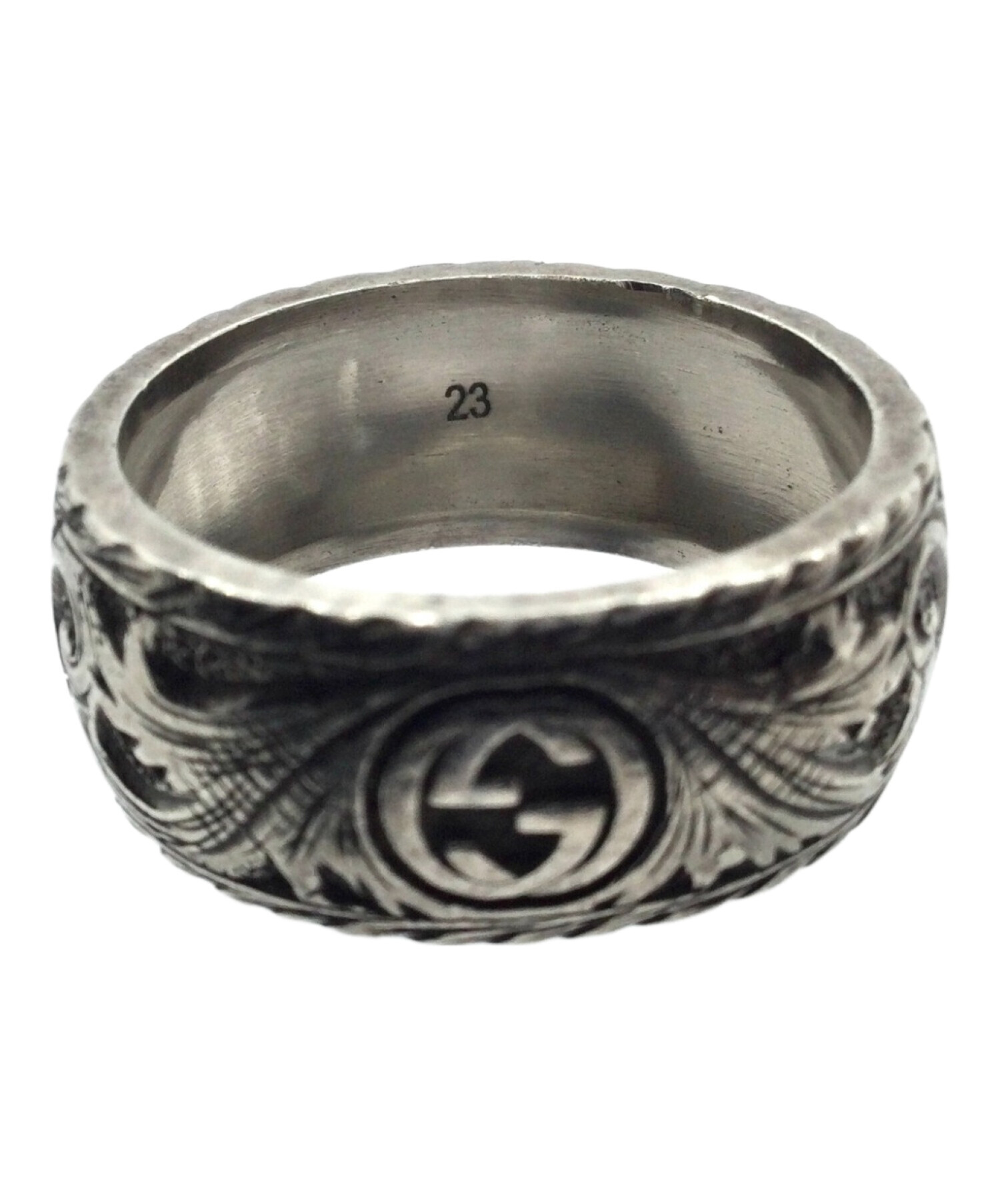 GUCCI グッチ リングタイガーヘッド アラベスク 14号【中古・お買得品】 中古・古着通販】GUCCI (グッチ) アラベスク調リング シルバー サイズ