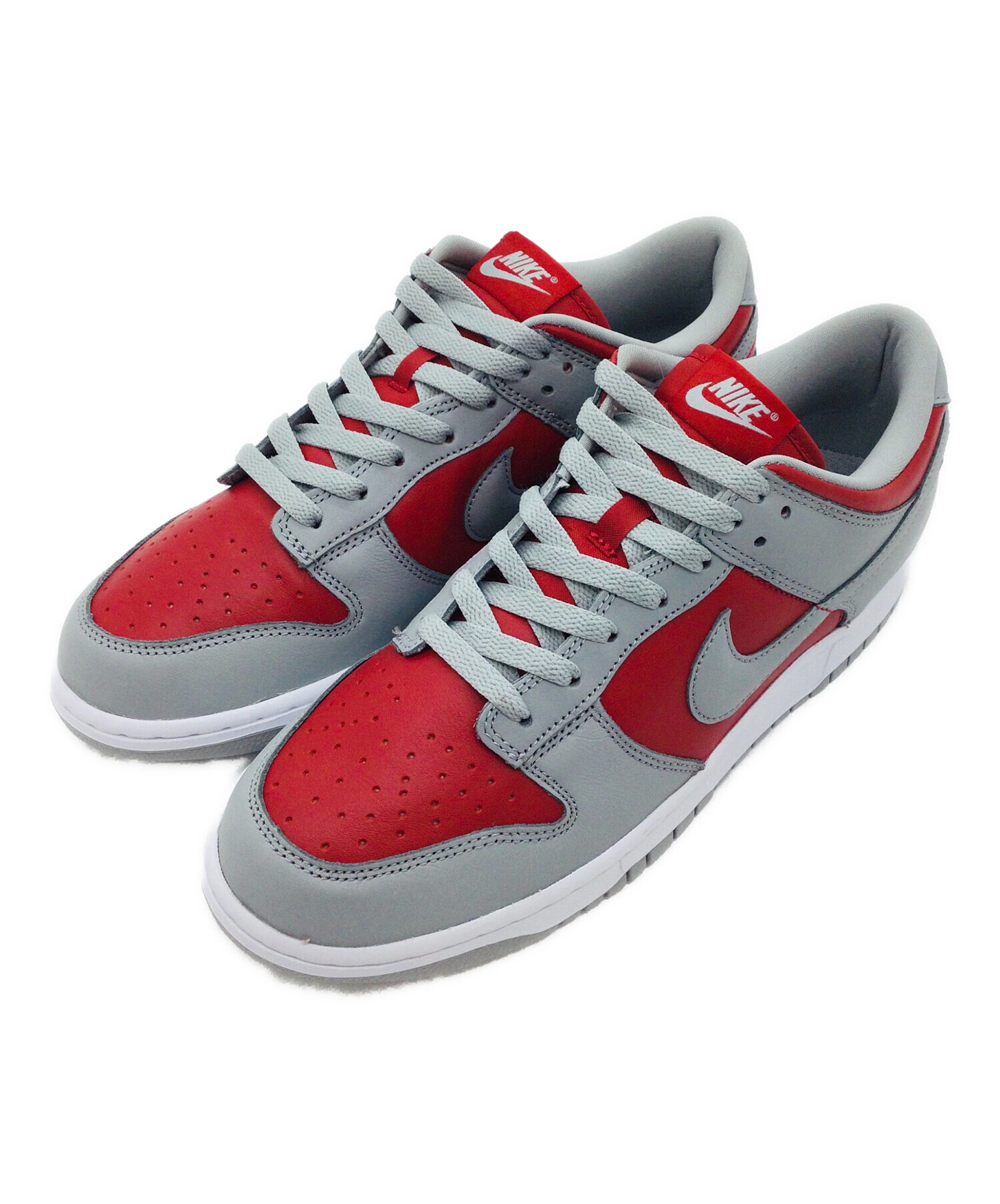 中古・古着通販】NIKE (ナイキ) DUNK LOW グレー×レッド サイズ:US10 