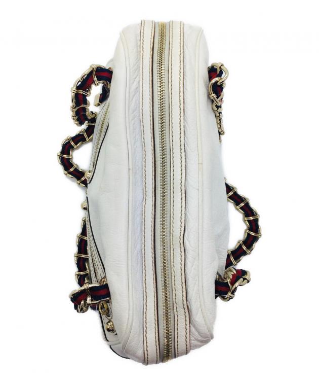 中古・古着通販】GUCCI (グッチ) チェーンショルダーバッグ ホワイト