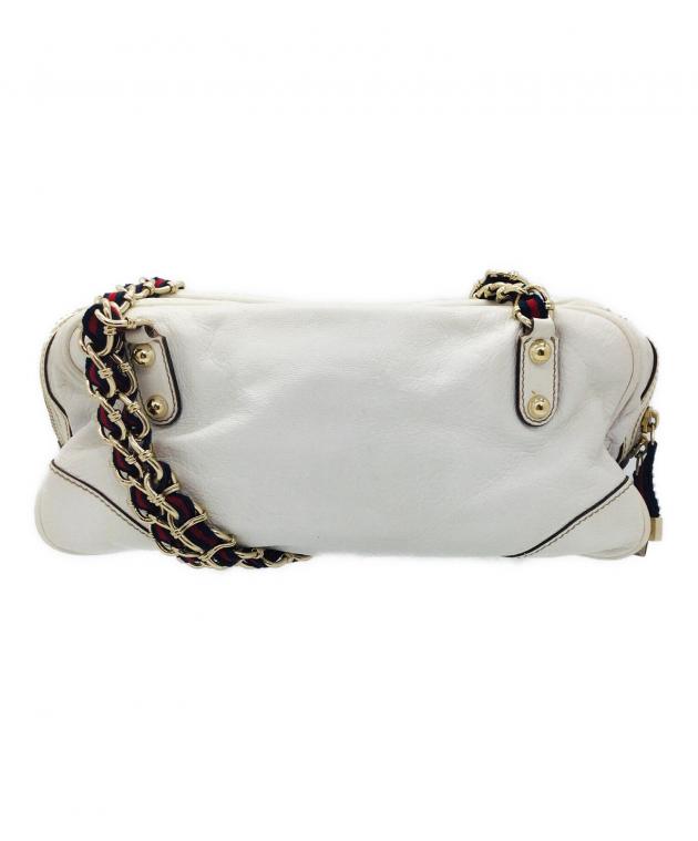 中古・古着通販】GUCCI (グッチ) チェーンショルダーバッグ ホワイト