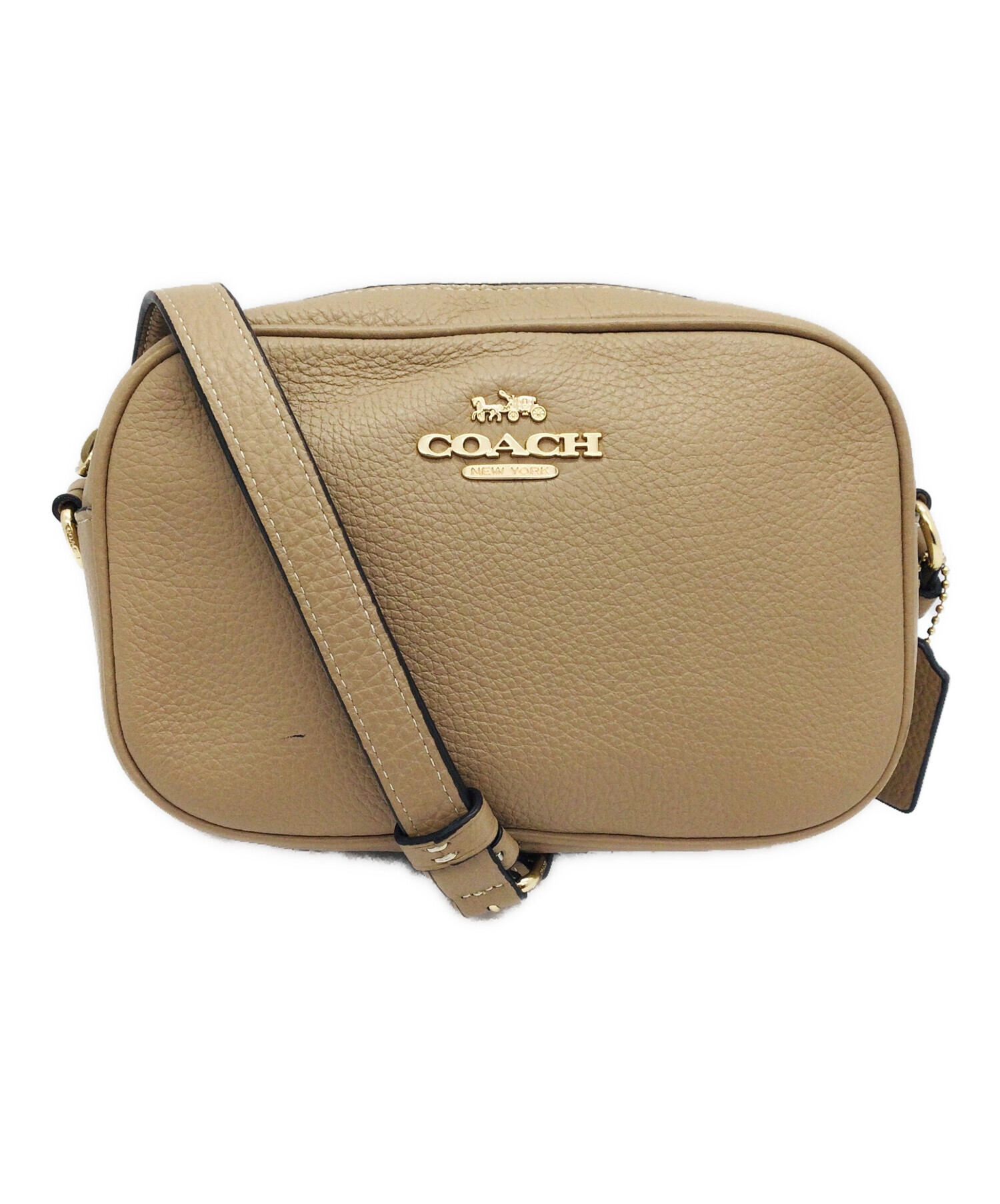 未使用級 COACH ミニジェイミー カメラバッグ ブラック ブラウン レザー 中古・古着通販】COACH (コーチ) ミニ ジェイミー カメラ バッグ