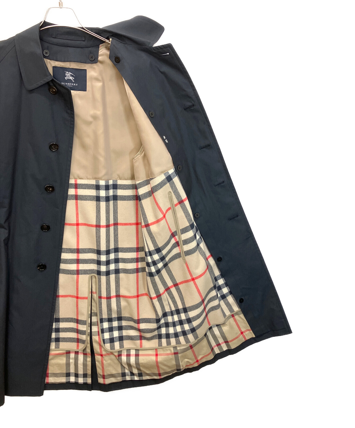 BURBERRY LONDON メンズ ステンカラーコート 濃紺 L 軽量 BURBERRY LONDON メンズ ステンカラーコート 濃紺 L 軽量 バーバリー