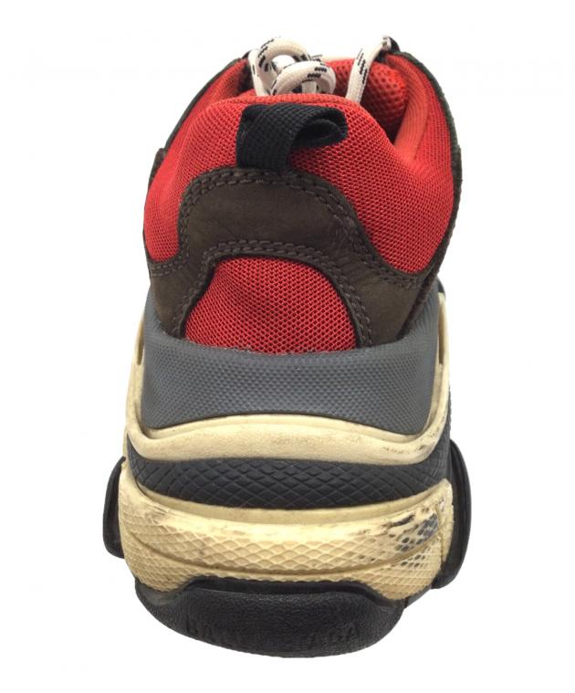 中古・古着通販】BALENCIAGA (バレンシアガ) Triple S レッド×ブラウン