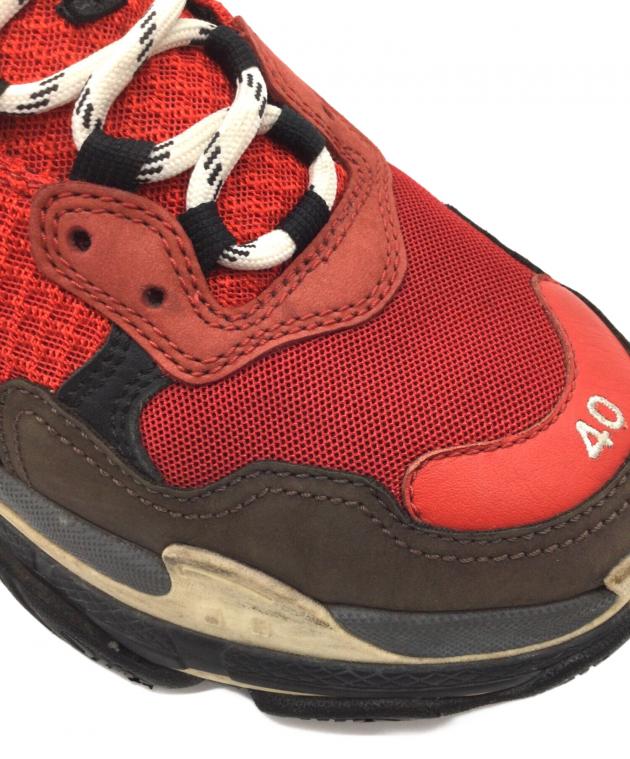 中古・古着通販】BALENCIAGA (バレンシアガ) Triple S レッド×ブラウン