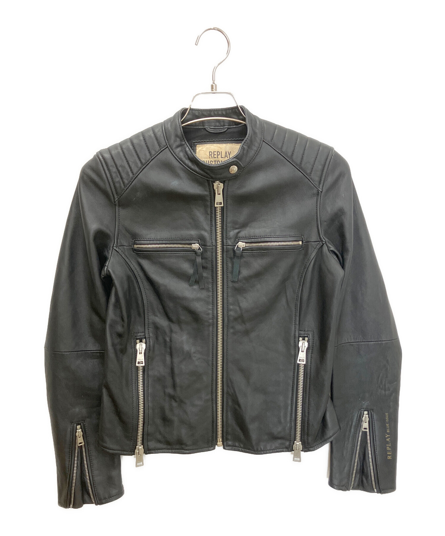 【新品未使用】REPLEY(リプレイ)ライダースジャケット XS 中古・古着通販】REPLAY (リプレイ) ライダースジャケット ブラック