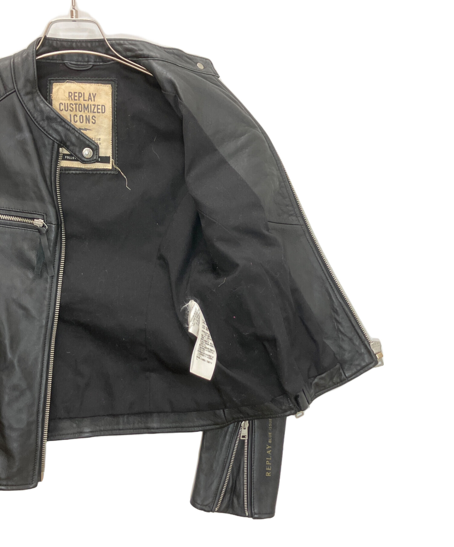【新品未使用】REPLEY(リプレイ)ライダースジャケット XS 中古・古着通販】REPLAY (リプレイ) ライダースジャケット ブラック