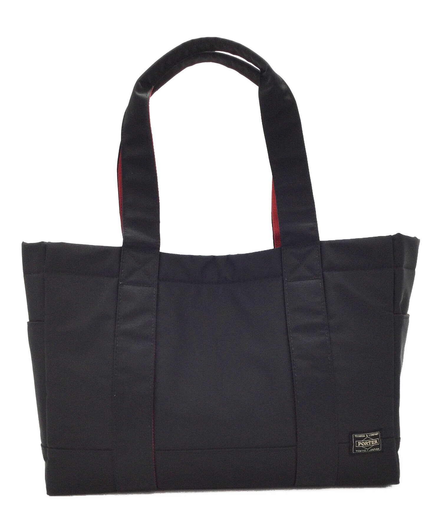 中古・古着通販】PORTER (ポーター) トートバッグ ブラック×レッド