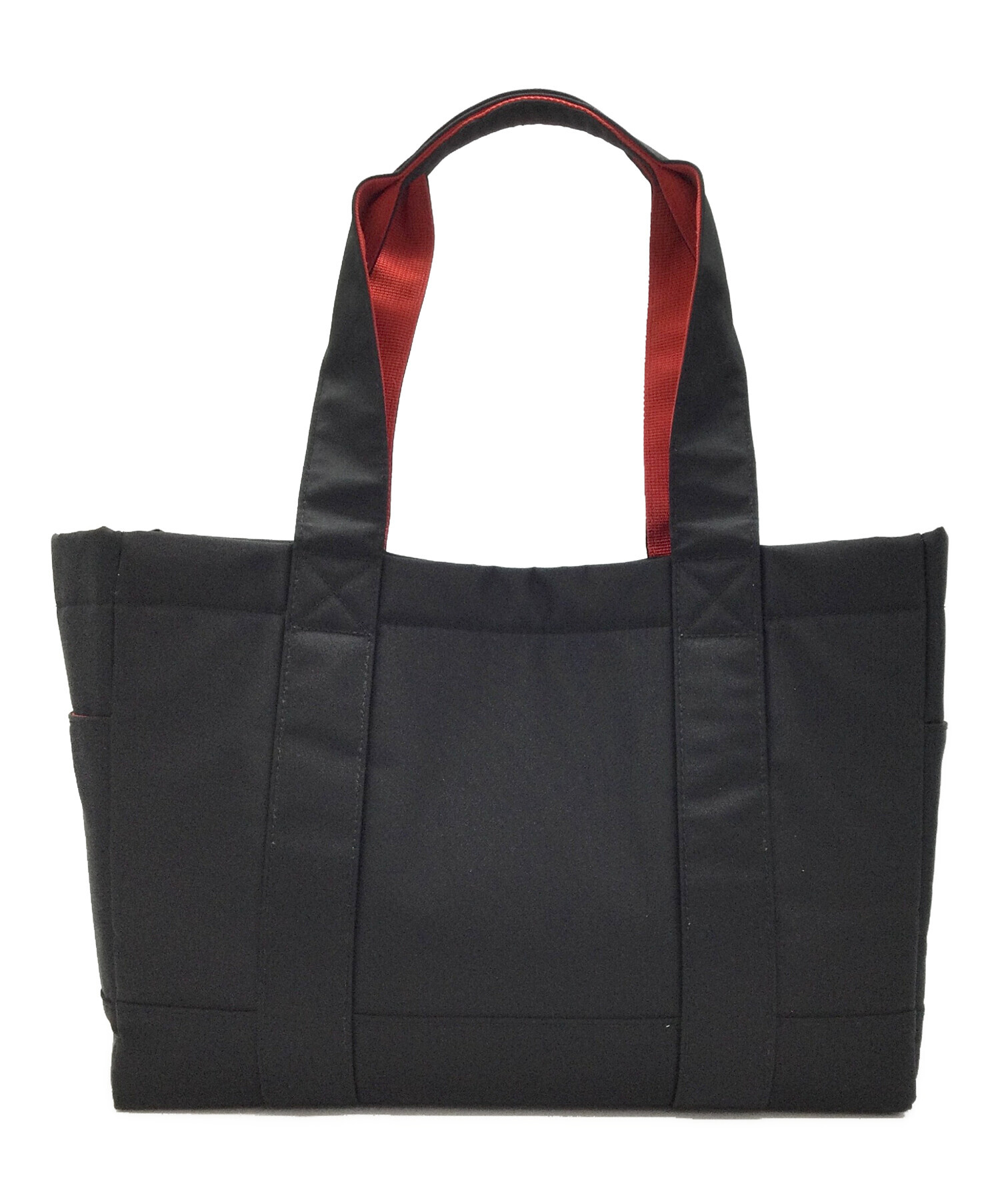 PORTER トートバッグ ブラック/レッド 中古・古着通販】PORTER (ポーター) トートバッグ ブラック×レッド