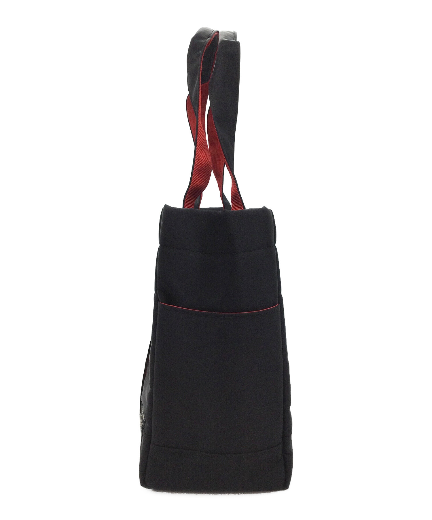 PORTER トートバッグ ブラック/レッド 中古・古着通販】PORTER (ポーター) トートバッグ ブラック×レッド