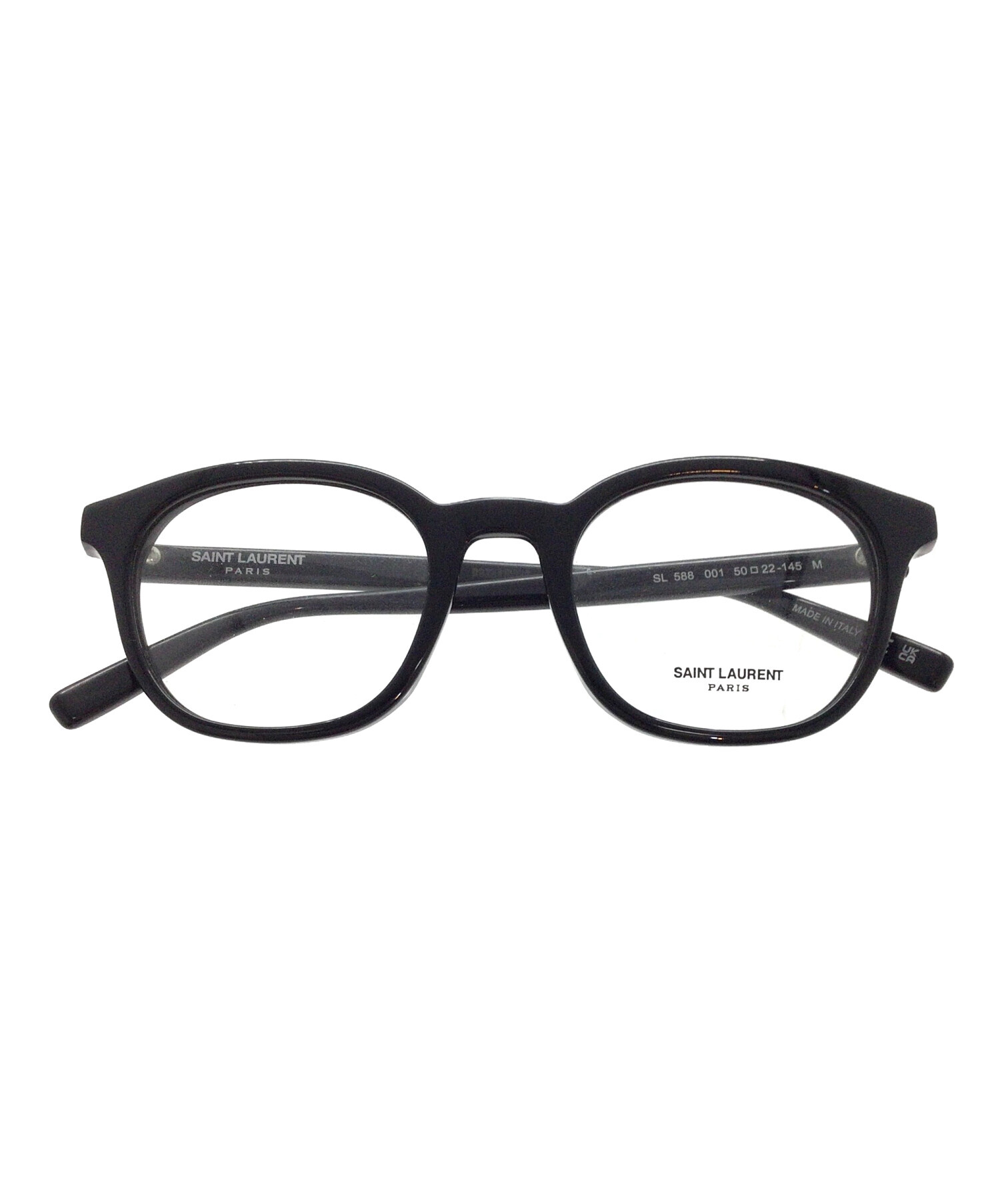 SAINT LAURENT PARIS(サンローランパリ) メガネ - SLM10 クリア×黒 中古・古着通販】Saint Laurent Paris (サンローランパリ) 伊達眼鏡
