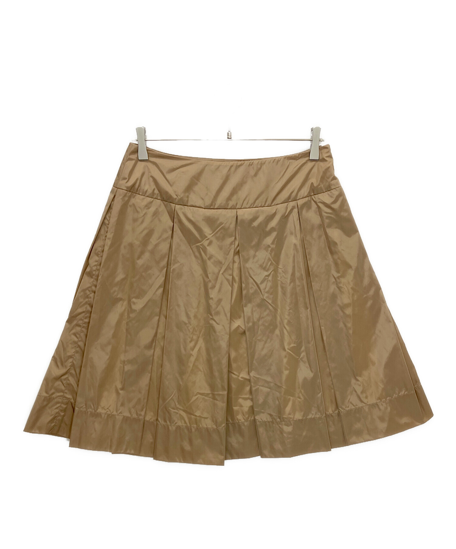 PRADA プラダフレアスカート ベージュ サイズ40 中古・古着通販】PRADA (プラダ) ナイロンスカート ベージュ サイズ:40