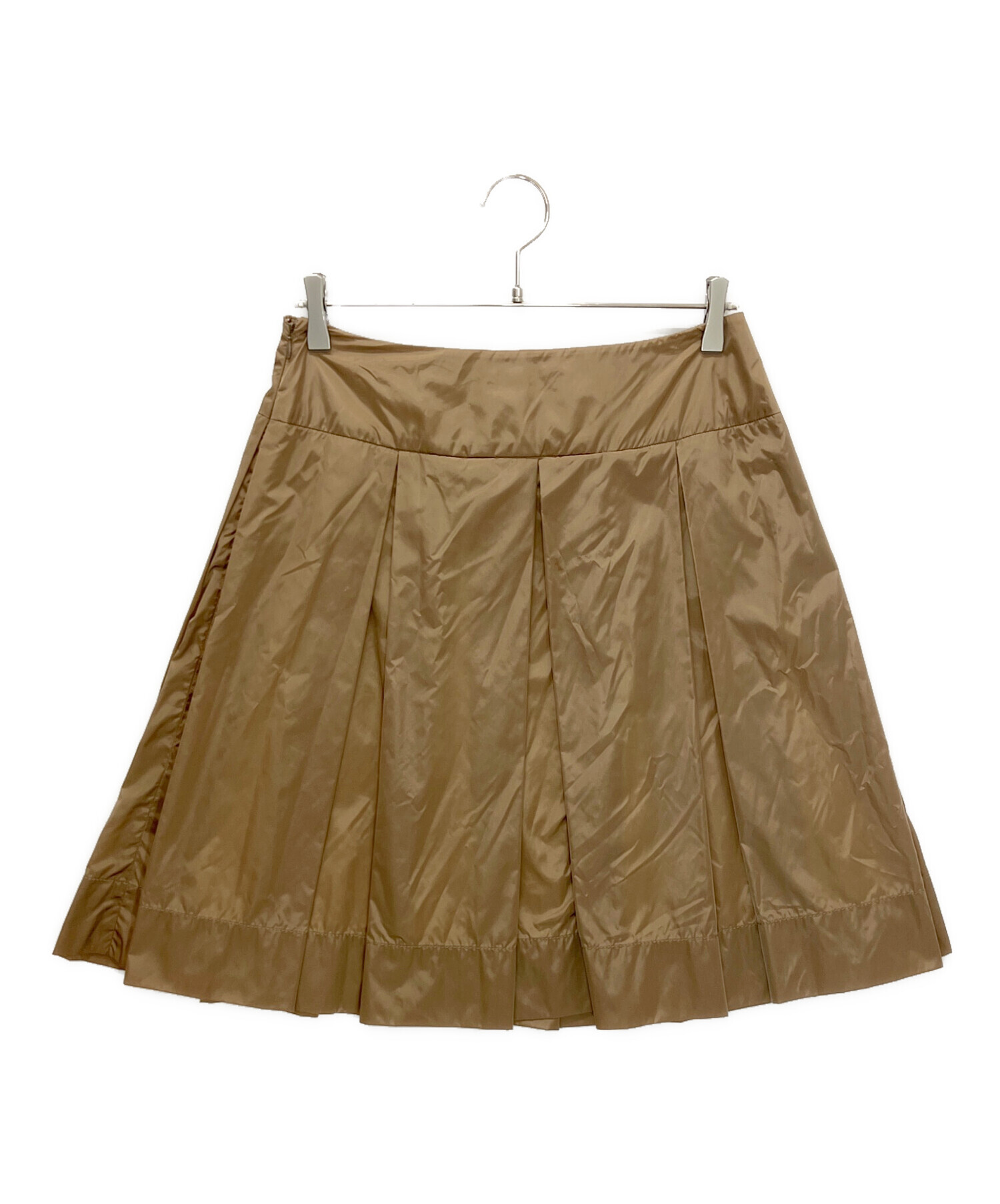 PRADA プリーツスカート　ベージュ　40 中古・古着通販】PRADA (プラダ) ナイロンスカート ベージュ サイズ:40