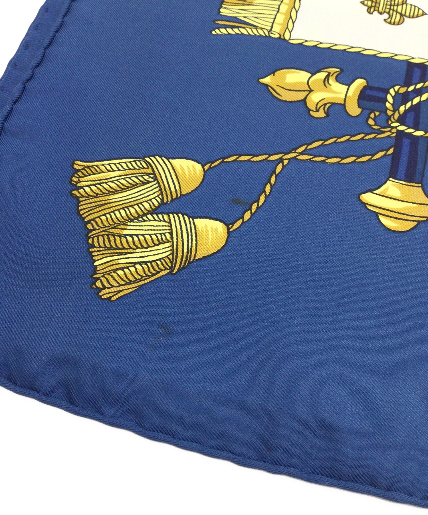 中古・古着通販】HERMES (エルメス) スカーフ ネイビー×ホワイト