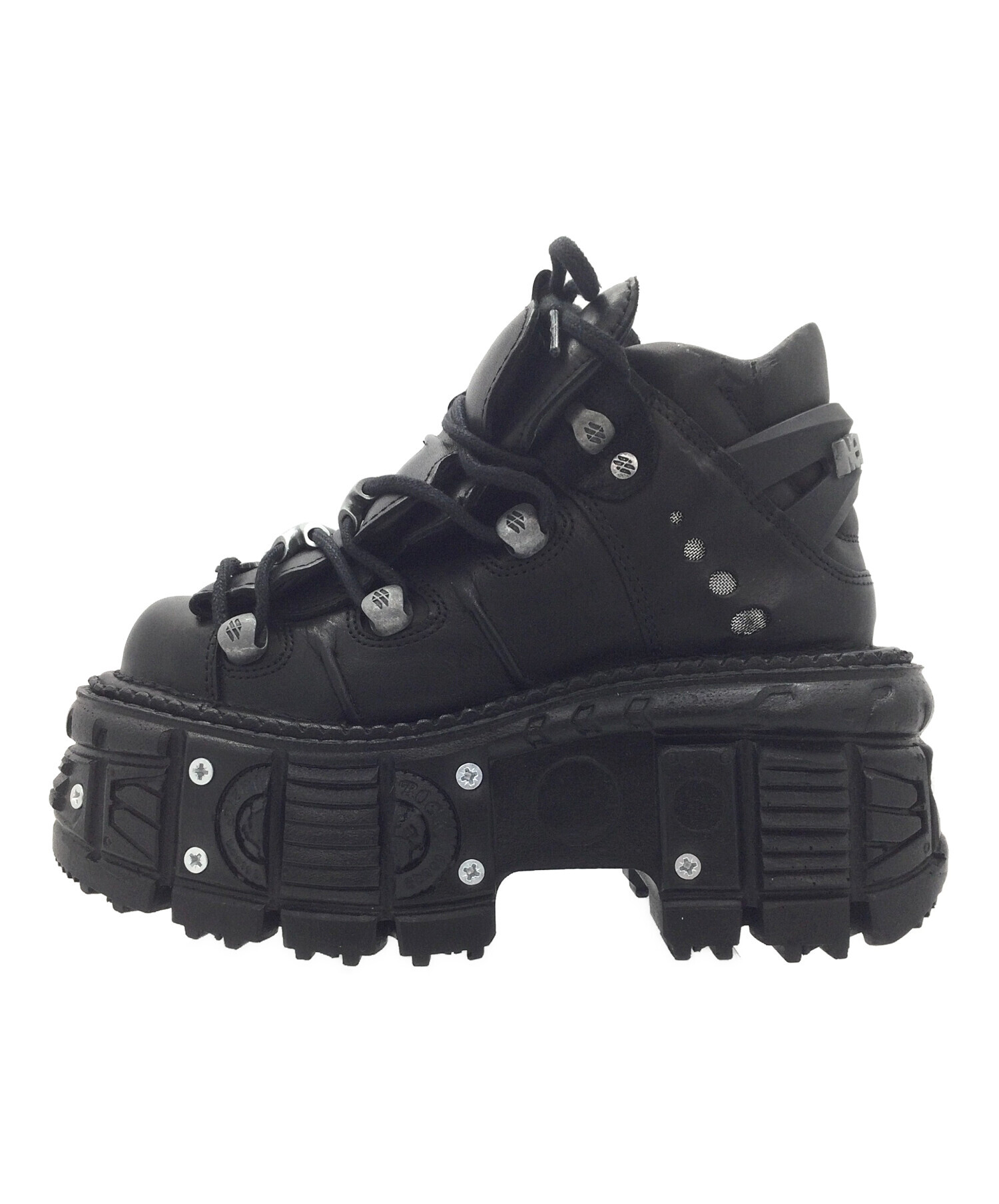 【中古】NEW ROCK（ニューロック）厚底ブーツ ブラック M-TANK106 中古・古着通販】NEWROCK (ニューロック) 厚底ブーツ M-TANK106-C2