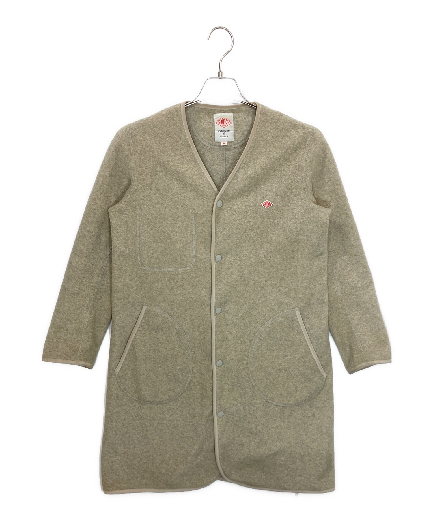 中古・古着通販】DANTON (ダントン) フリースノーカラーコート グレー