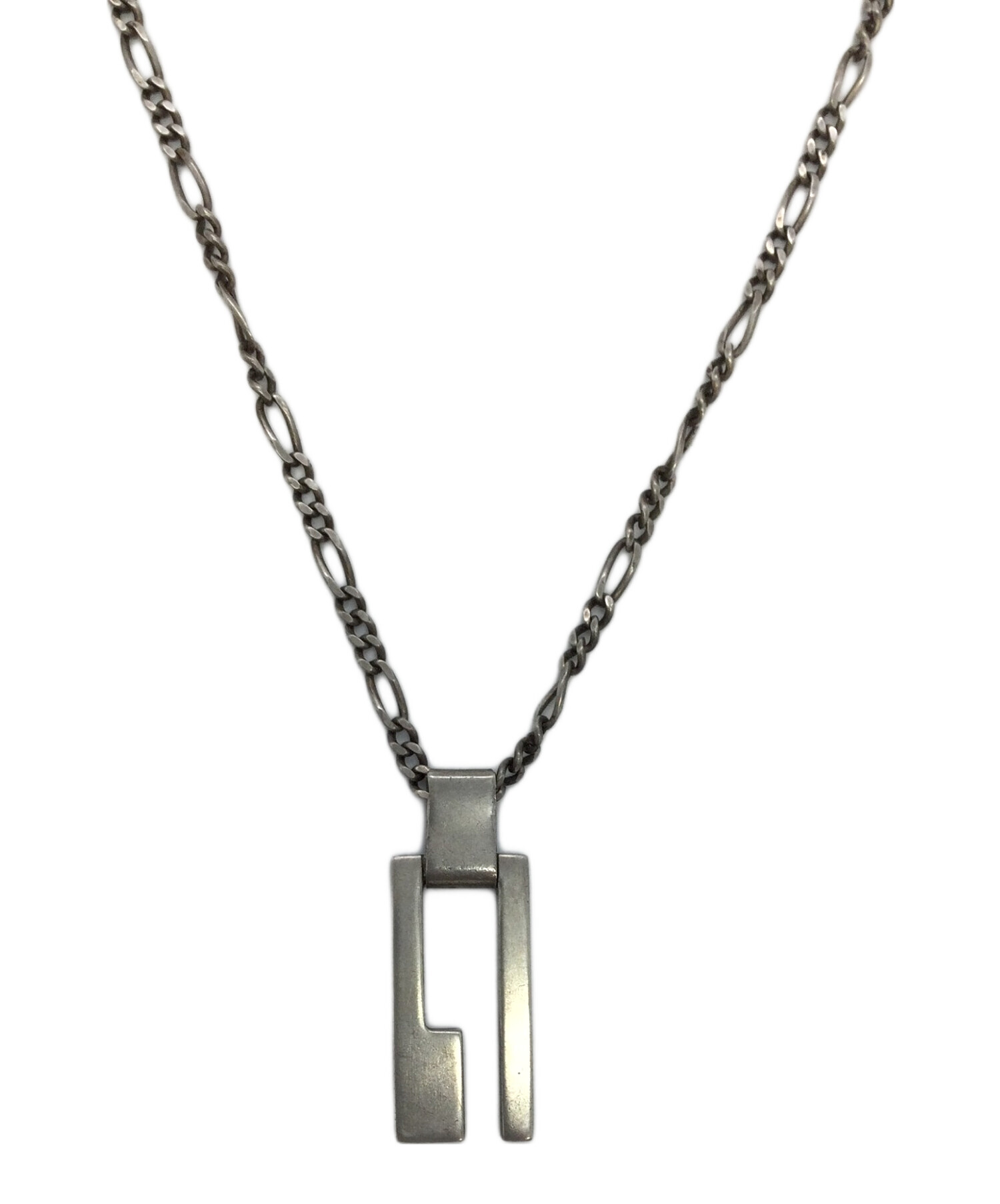 中古・古着通販】GUCCI (グッチ) Gプレートネックレス シルバー