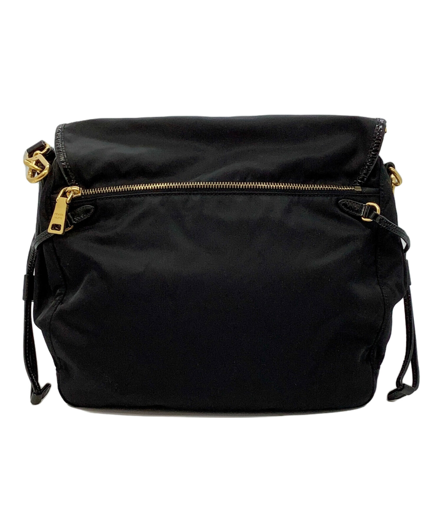 ジャンク品PRADA ブラック メッセンジャーバッグ 中古・古着通販】PRADA (プラダ) メッセンジャーバッグ ブラック