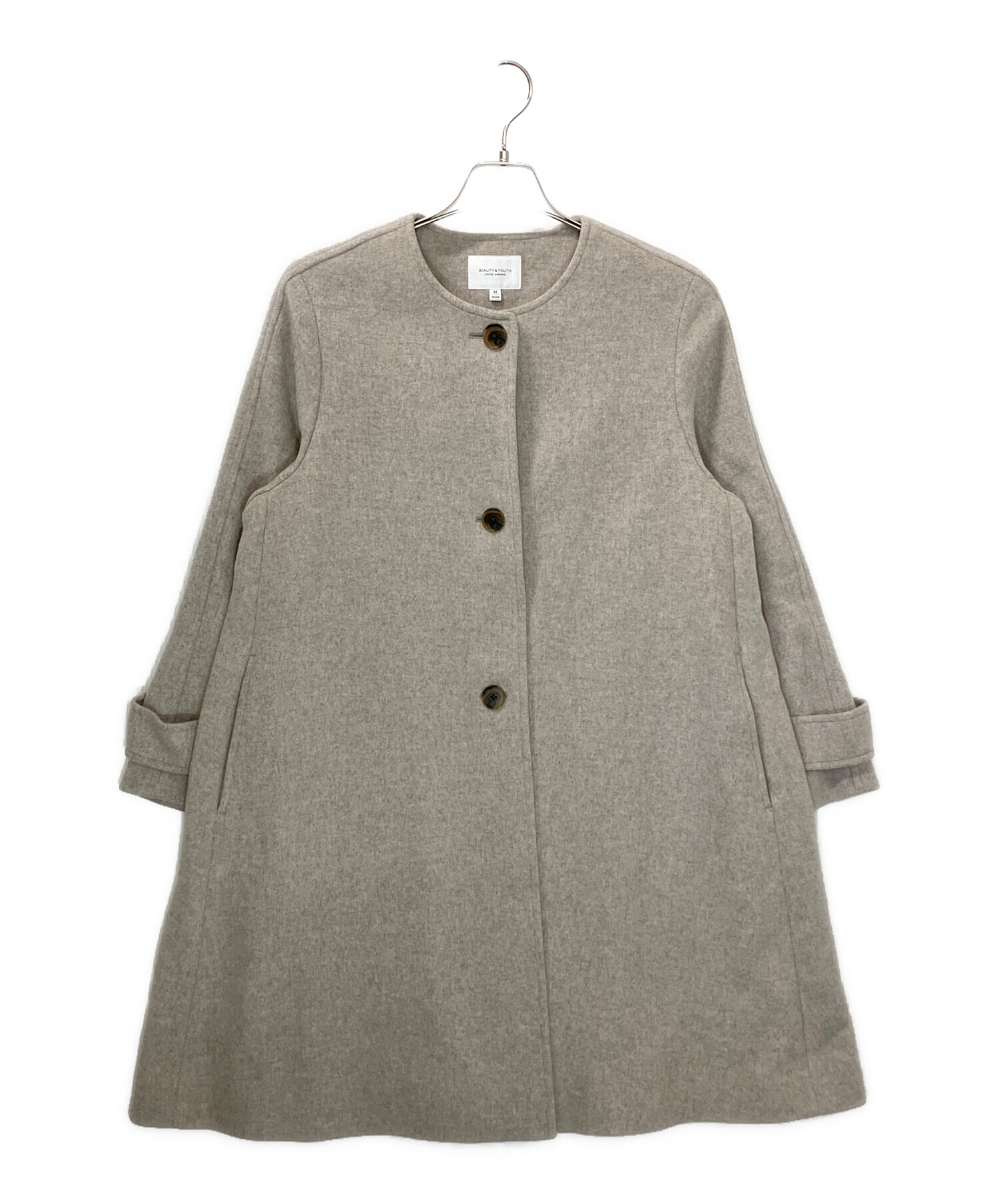 BEAUTY&YOUTH ビューティーアンドユース　ノーカラーコート　M 中古・古着通販】BEAUTY&YOUTH (ビューティーアンドユース) 1625-144