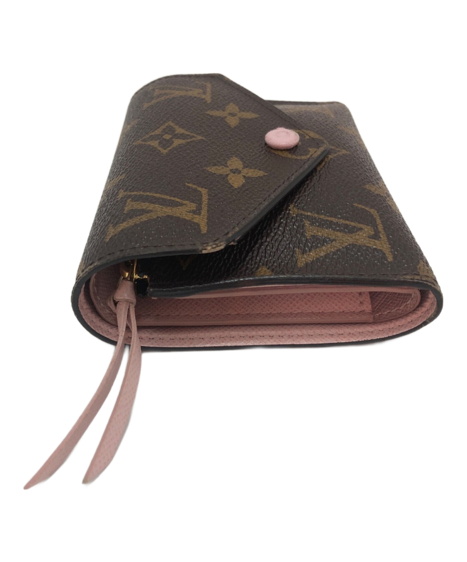 LOUIS VUITTON 三つ折り財布 ダークブラウン/ピンク　ポルトフォイユ Louis Vuitton 三つ折り財布 ダークブラウン/ピンク LOUIS VUITTON 三