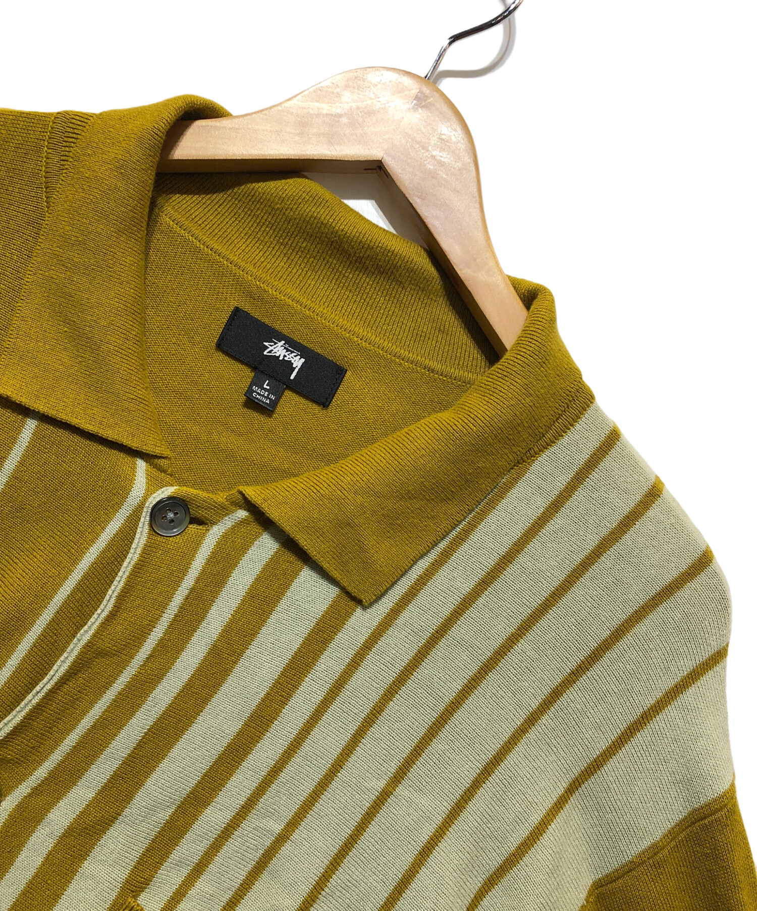中古・古着通販】stussy (ステューシー) ストライプニットシャツ 中古・古着通販】stussy (ステューシー) ストライプニットシャツ