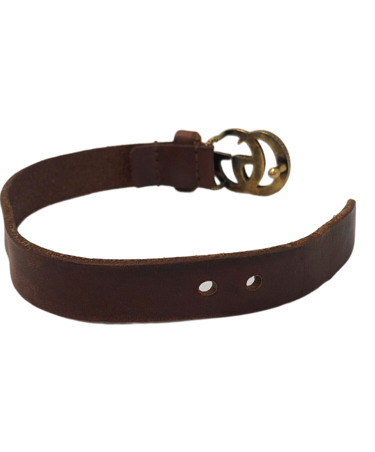 中古・古着通販】GUCCI (グッチ) レザーブレスレット ブラウン 