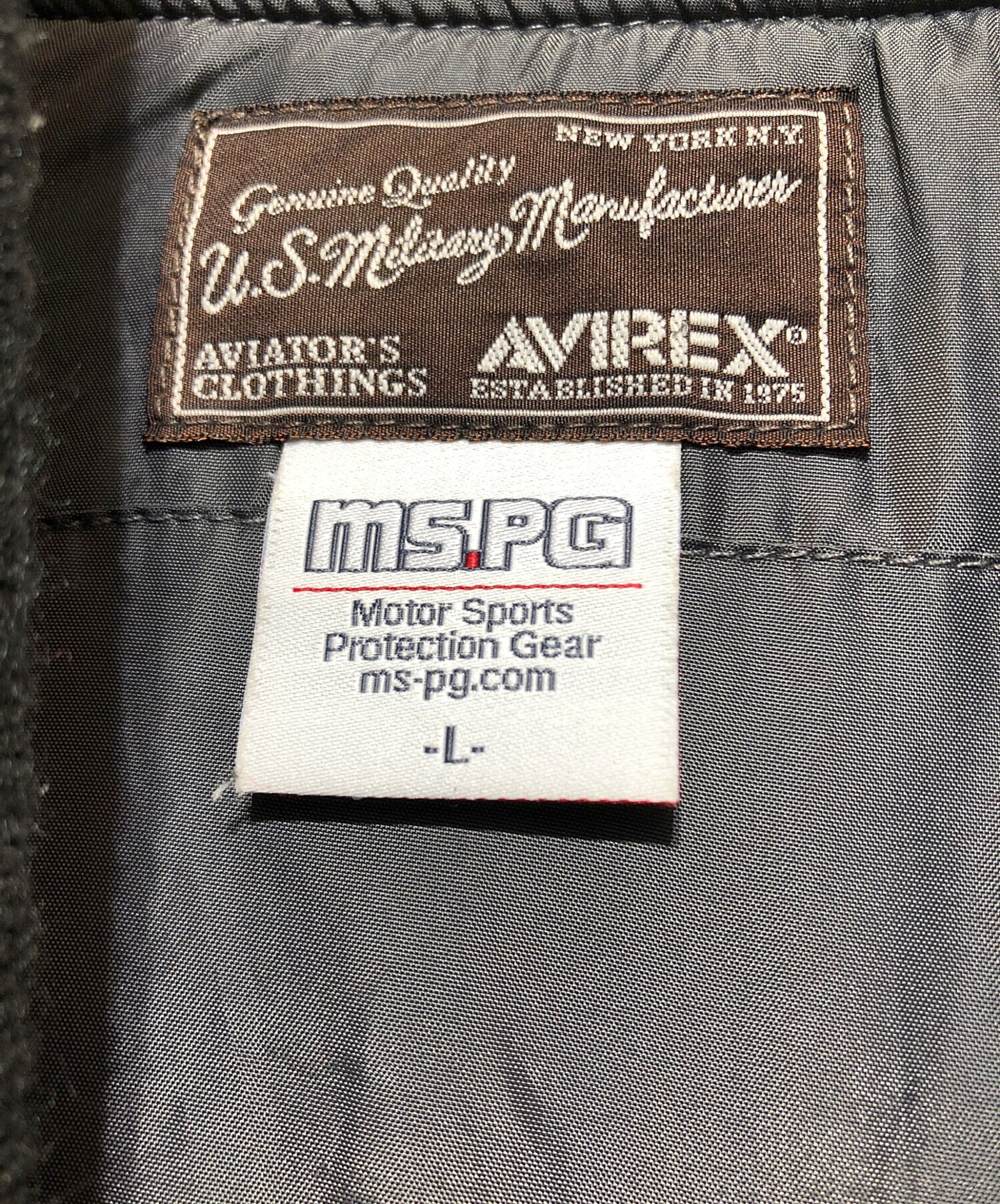 中古・古着通販】AVIREX (アヴィレックス) 中綿ジャケット ブラック 