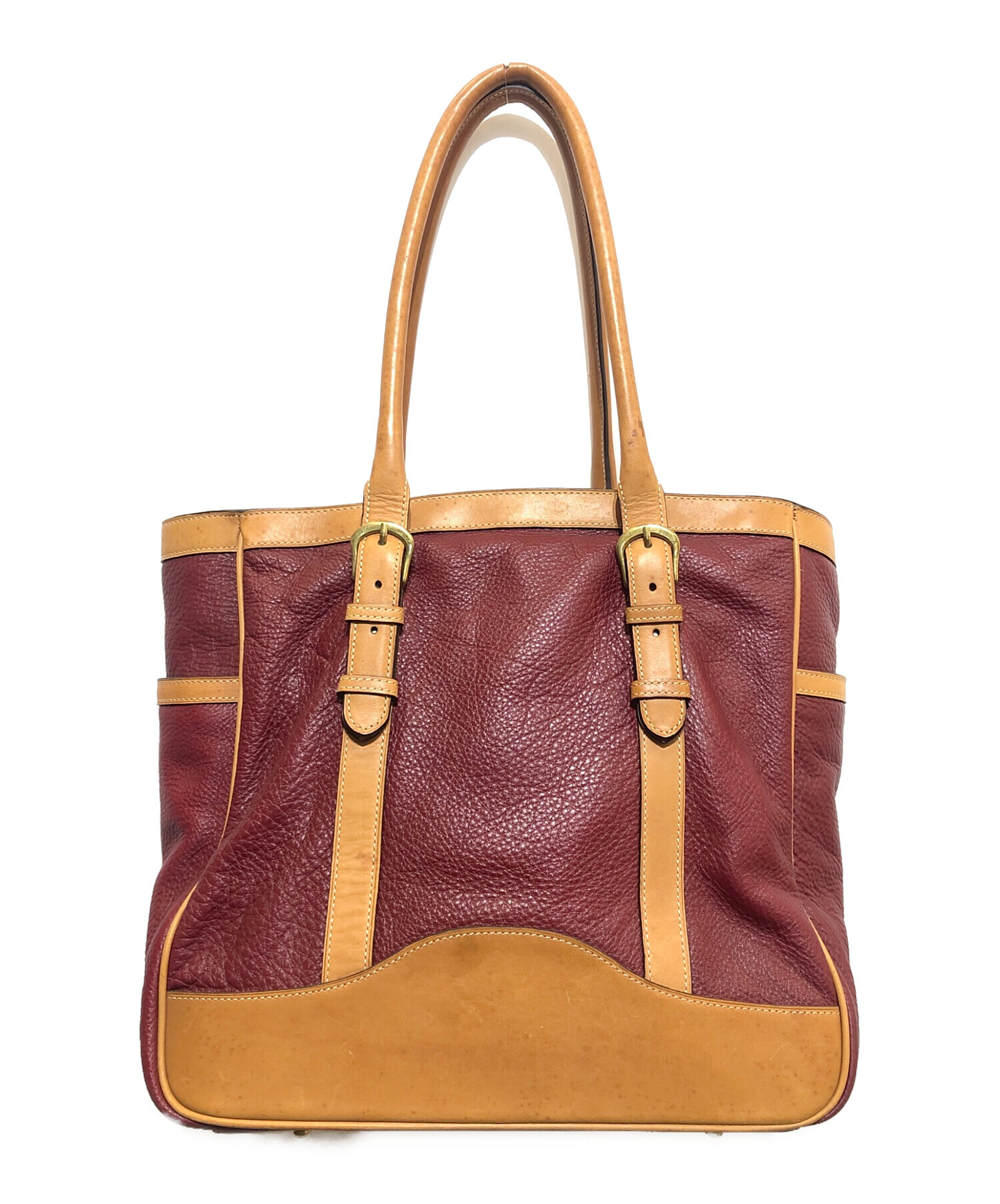 中古・古着通販】GHURKA (グルカ) トートバッグ ブラウン×ボルドー