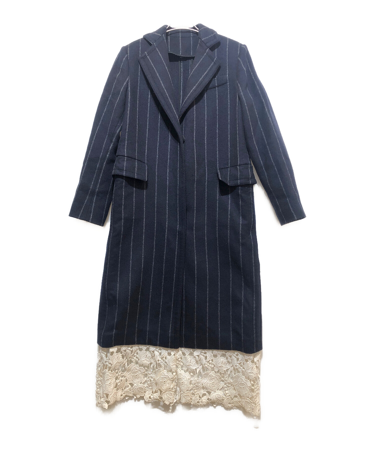 中古・古着通販】MSGM (エムエスジーエム) チェスターコート ネイビー