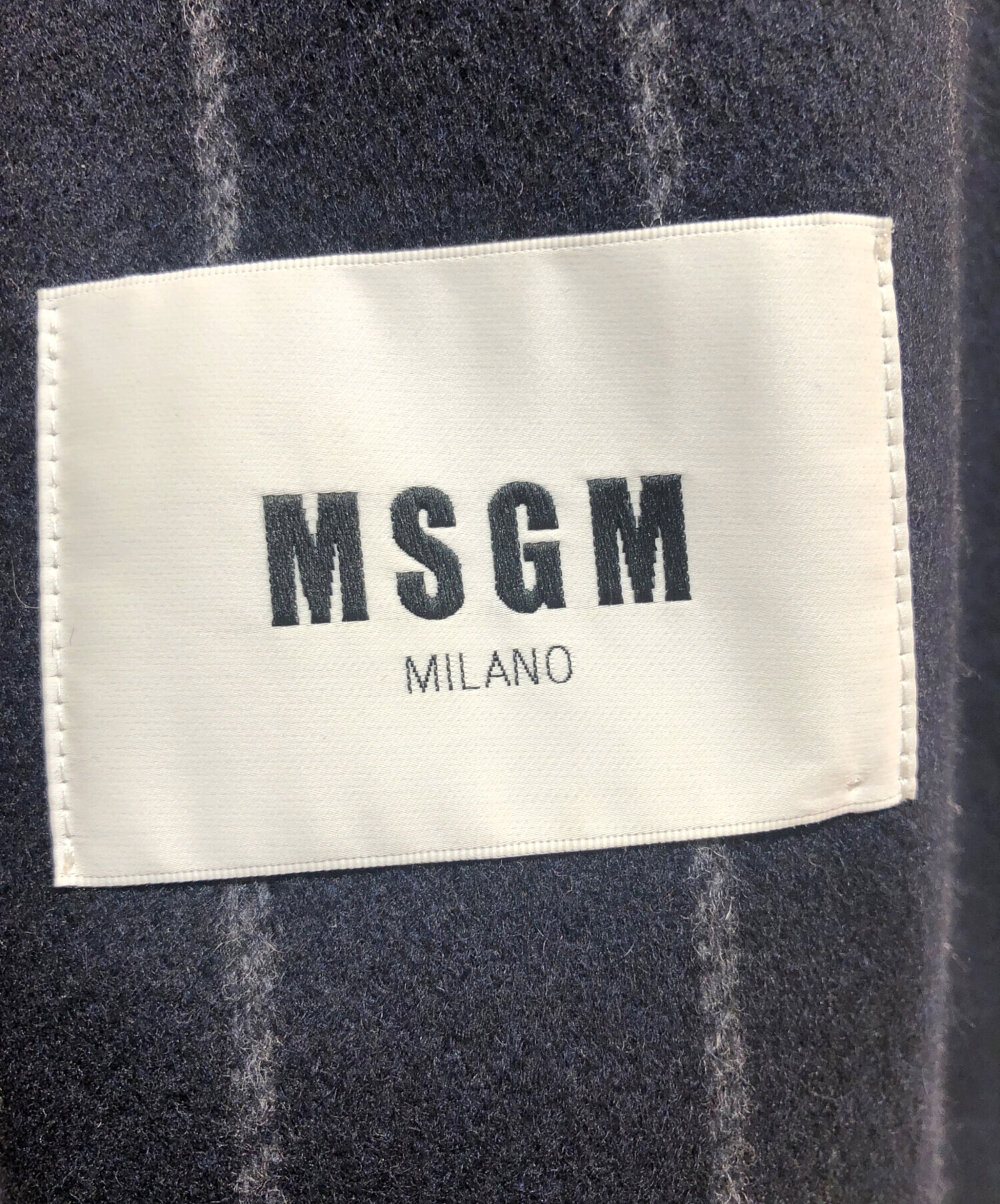 【新品未使用】MSGM チェスターコート　ネイビー　40サイズ 中古・古着通販】MSGM (エムエスジーエム) チェスターコート ネイビー