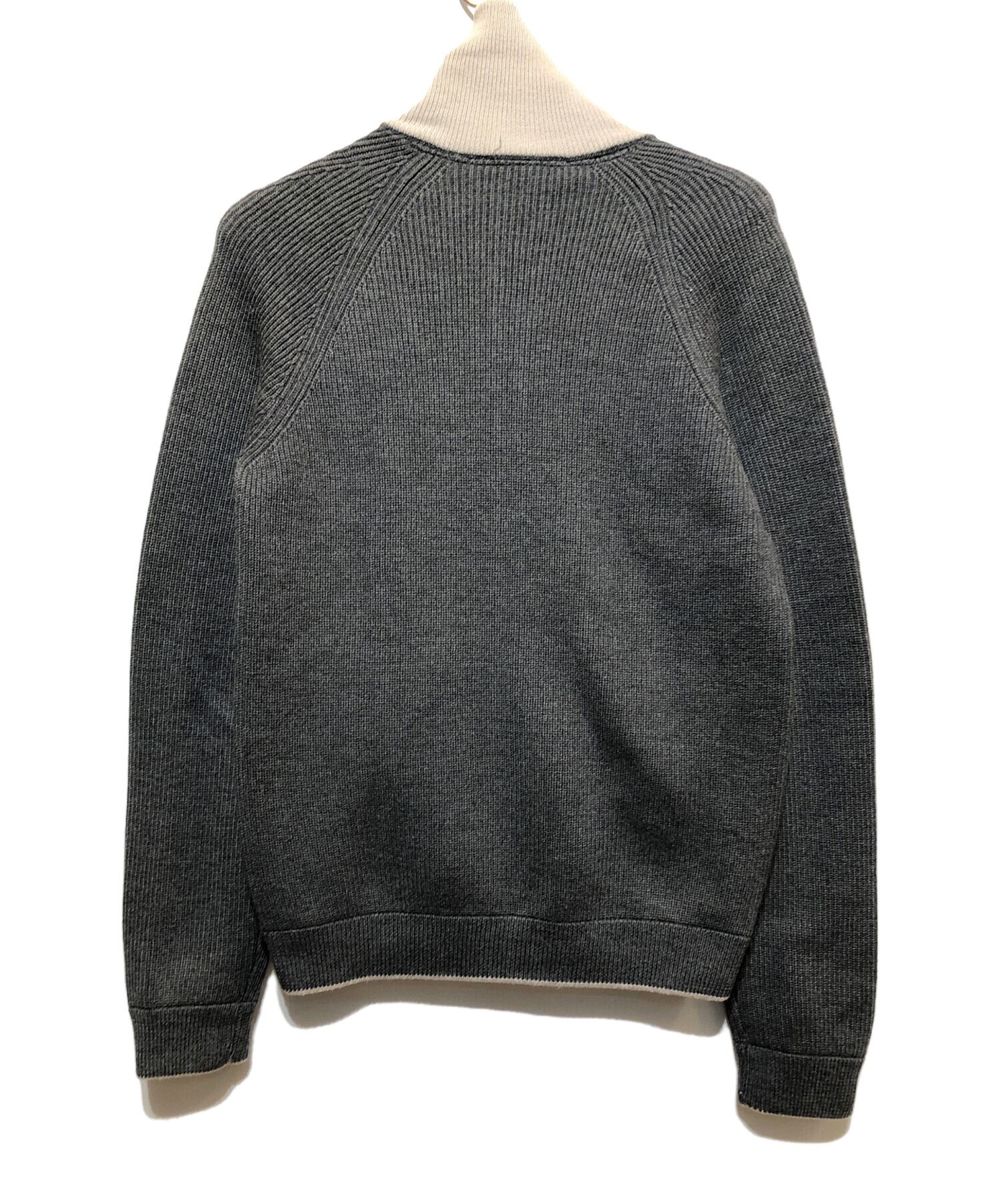 中古・古着通販】GUCCI (グッチ) ジップニット グレー×カーキ サイズ:S 