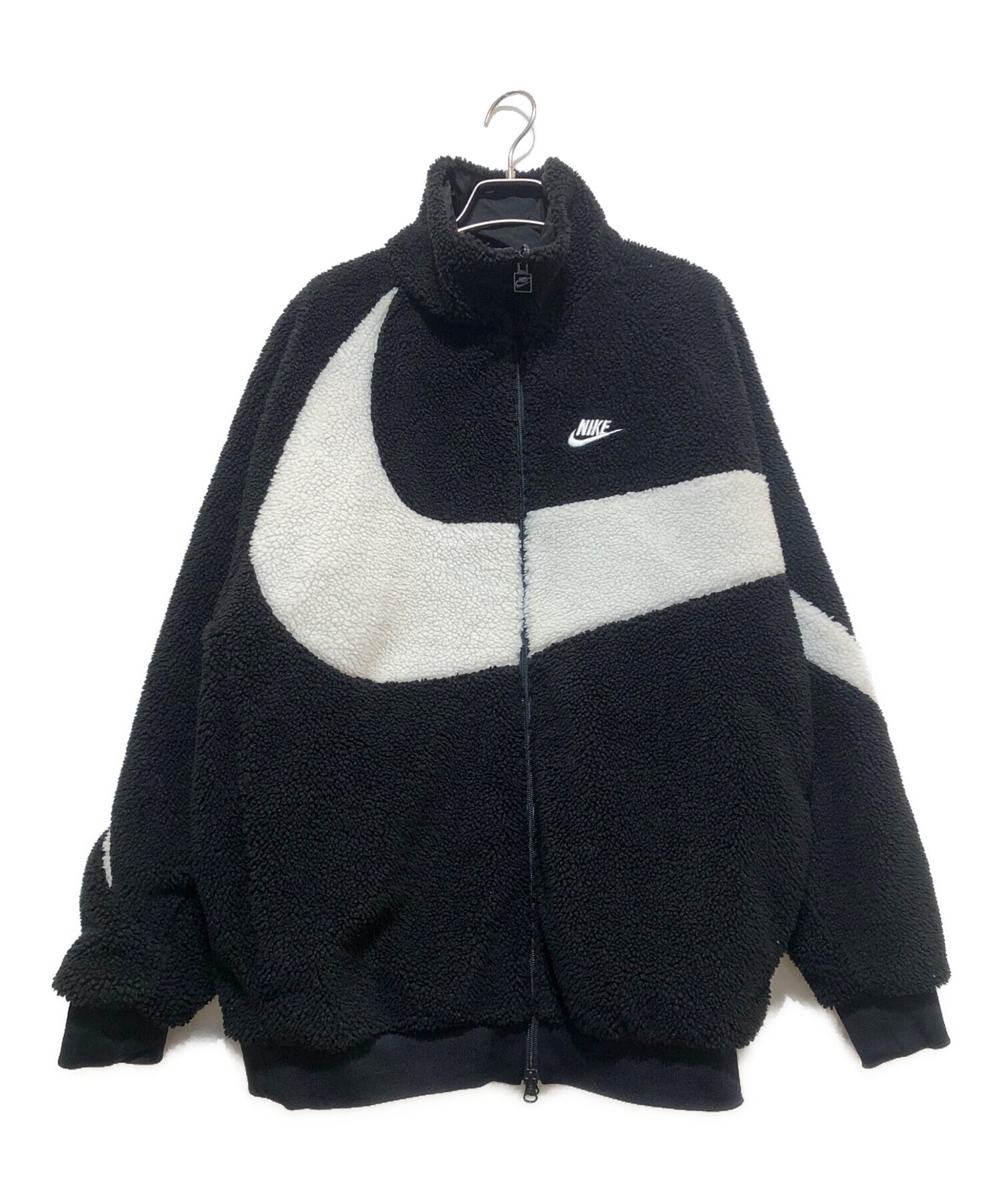 ナイキ　スウッシュ フルジップ リバーシブル ボア ジャケット　L ブラック NIKE】スウッシュ フルジップ リバーシブル ボア ジャケット (Nike