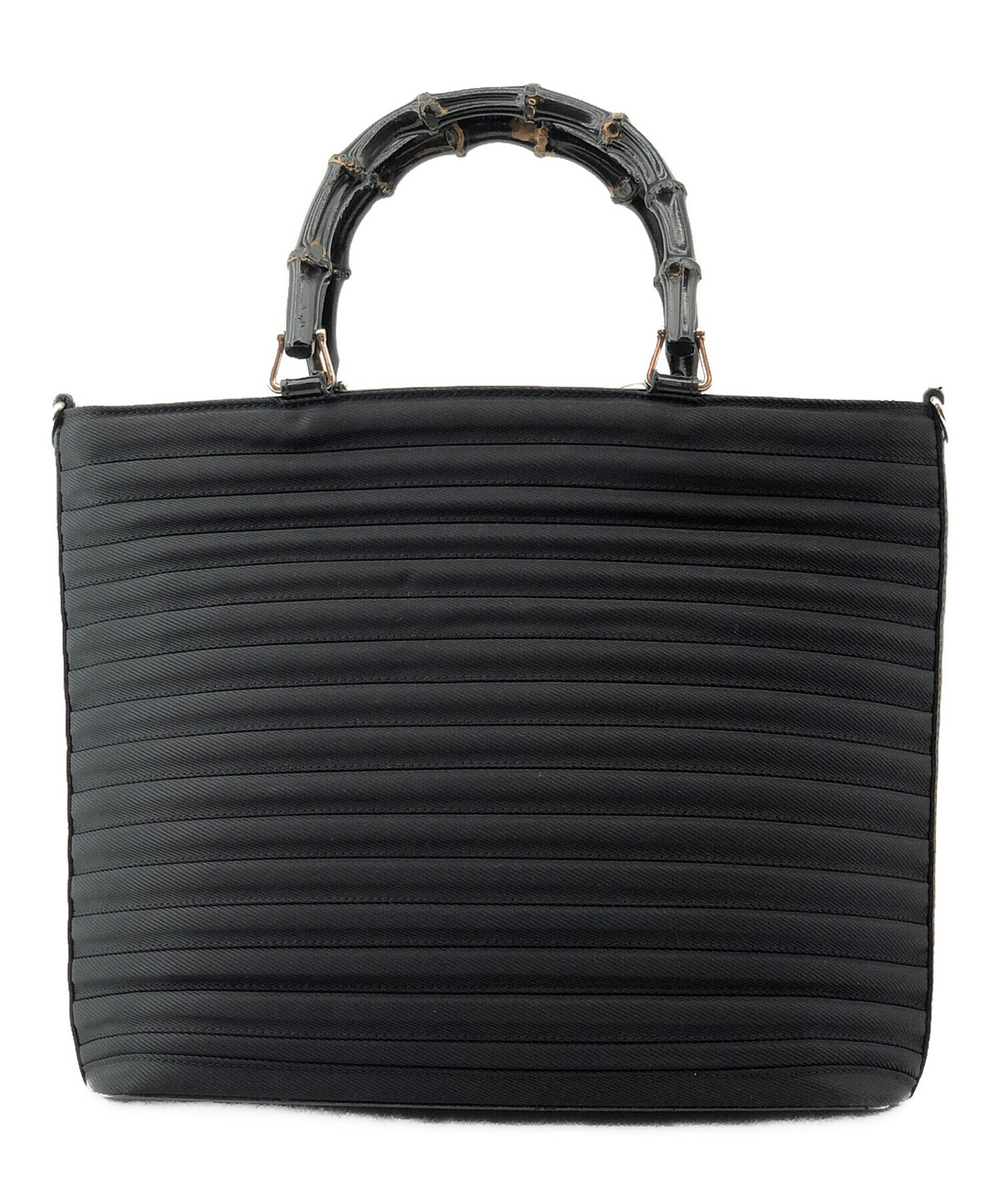 中古・古着通販】GUCCI (グッチ) キルティングハンドバッグ ブラック 