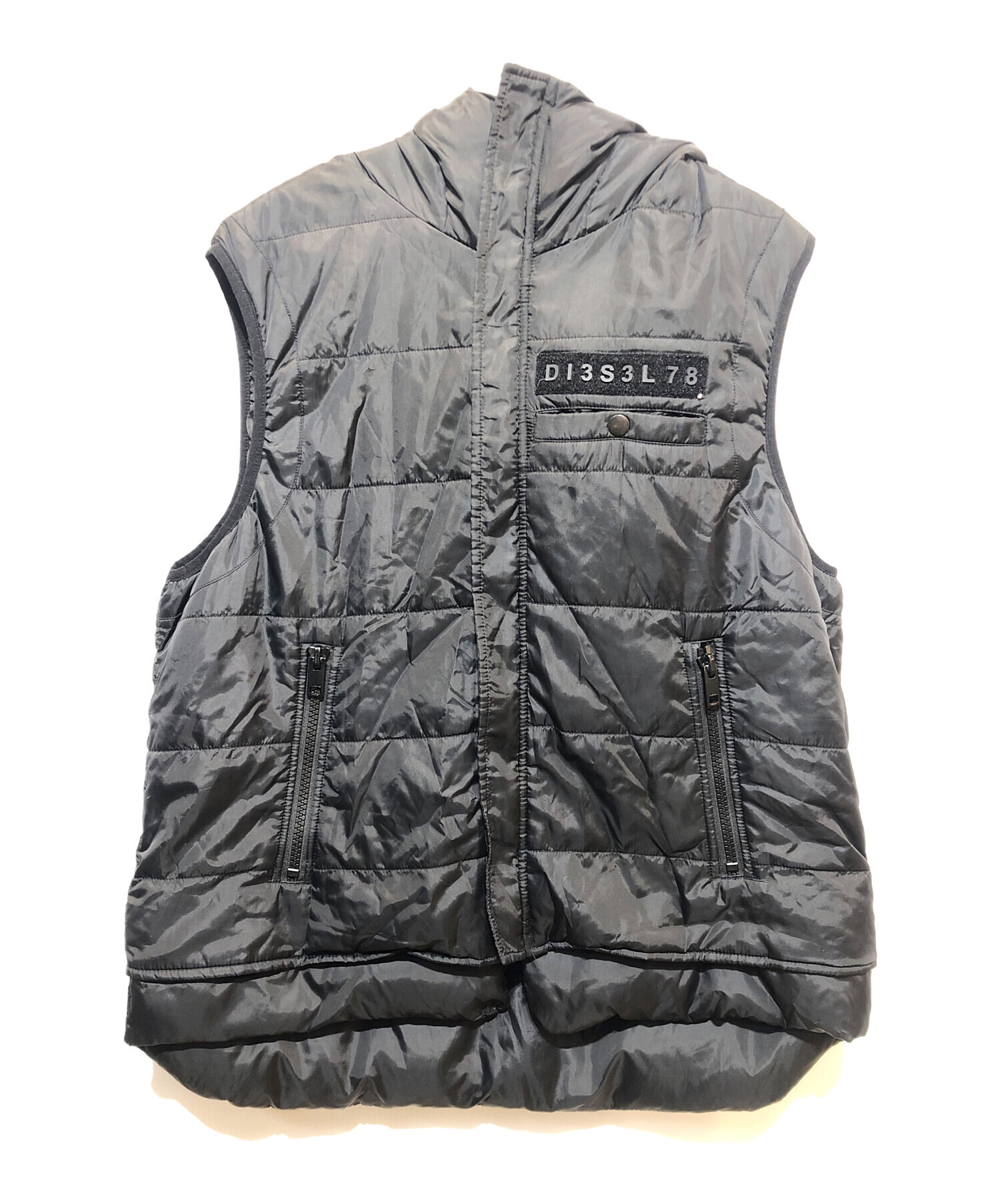 中古・古着通販】DIESEL (ディーゼル) 中綿ベスト ブラック サイズ:M 