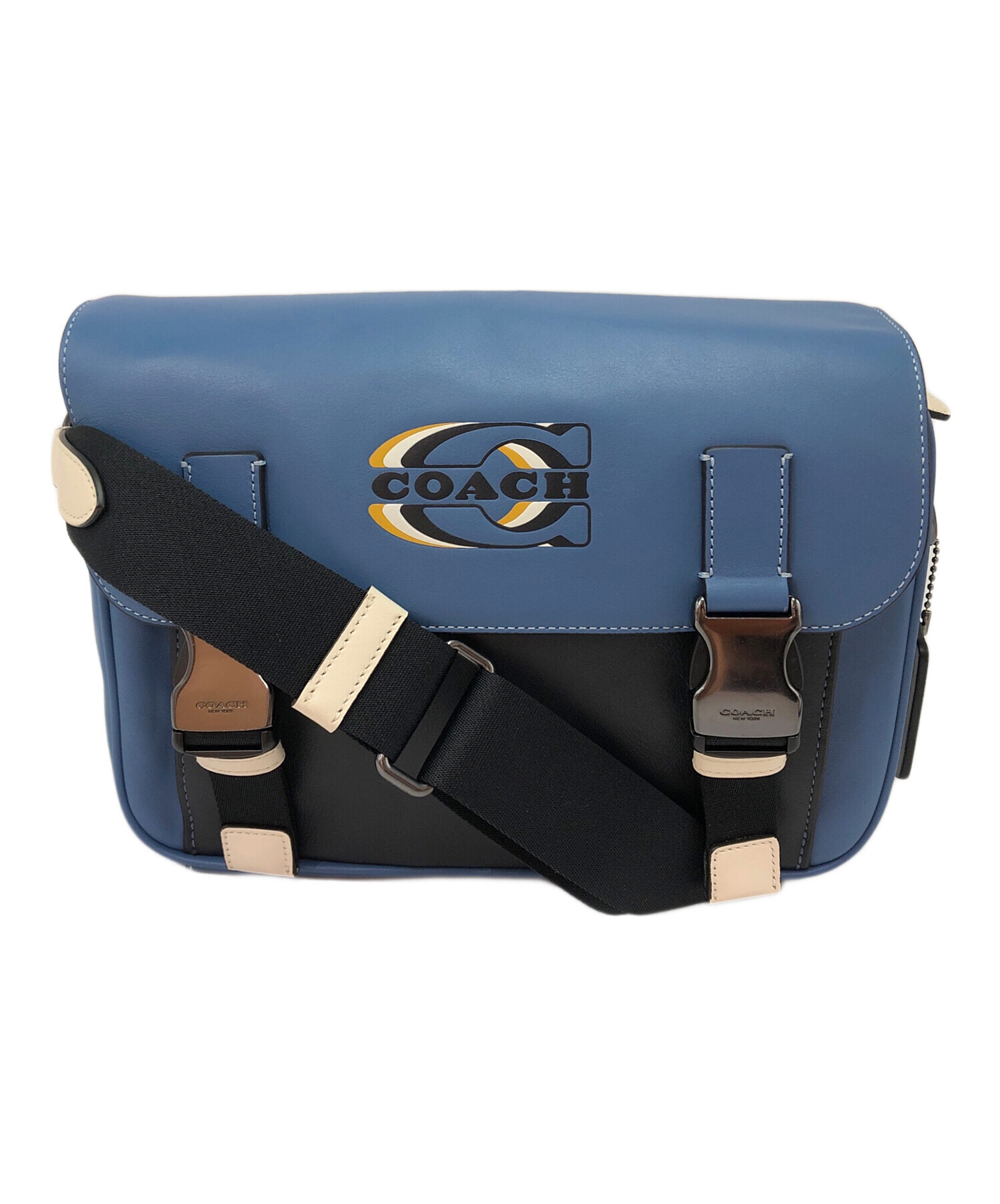 中古・古着通販】COACH (コーチ) ショルダーバッグ ブルー×ブラック
