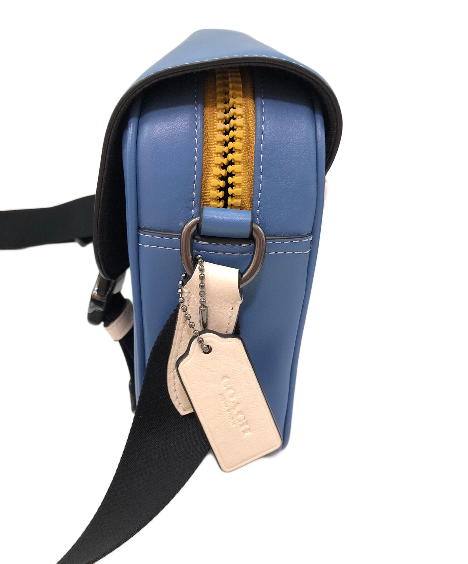 中古・古着通販】COACH (コーチ) ショルダーバッグ ブルー×ブラック