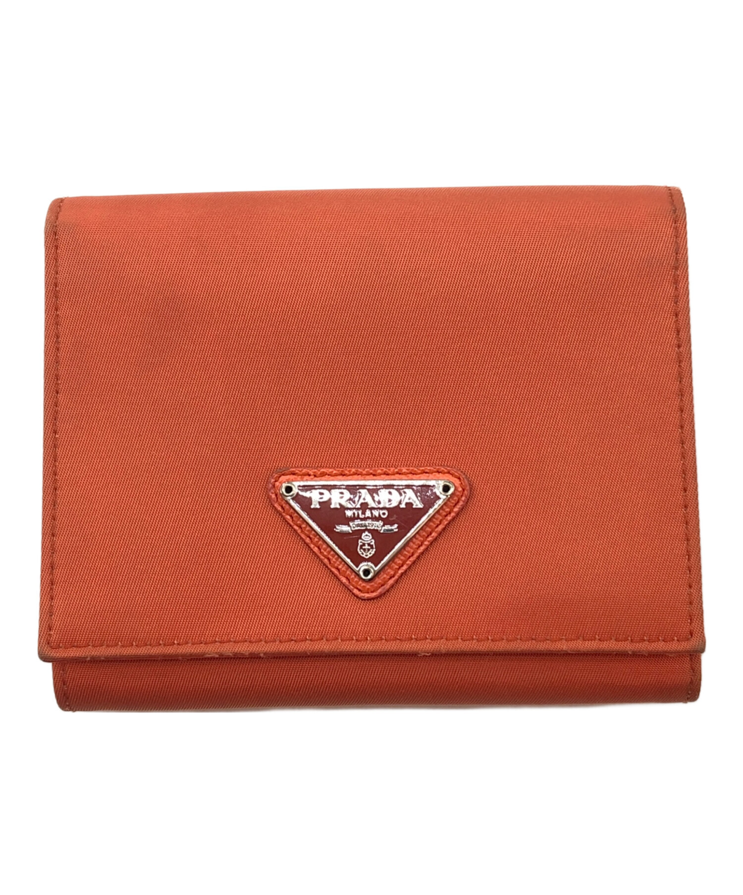 中古・古着通販】PRADA (プラダ) 3つ折り財布 オレンジ｜ブランド