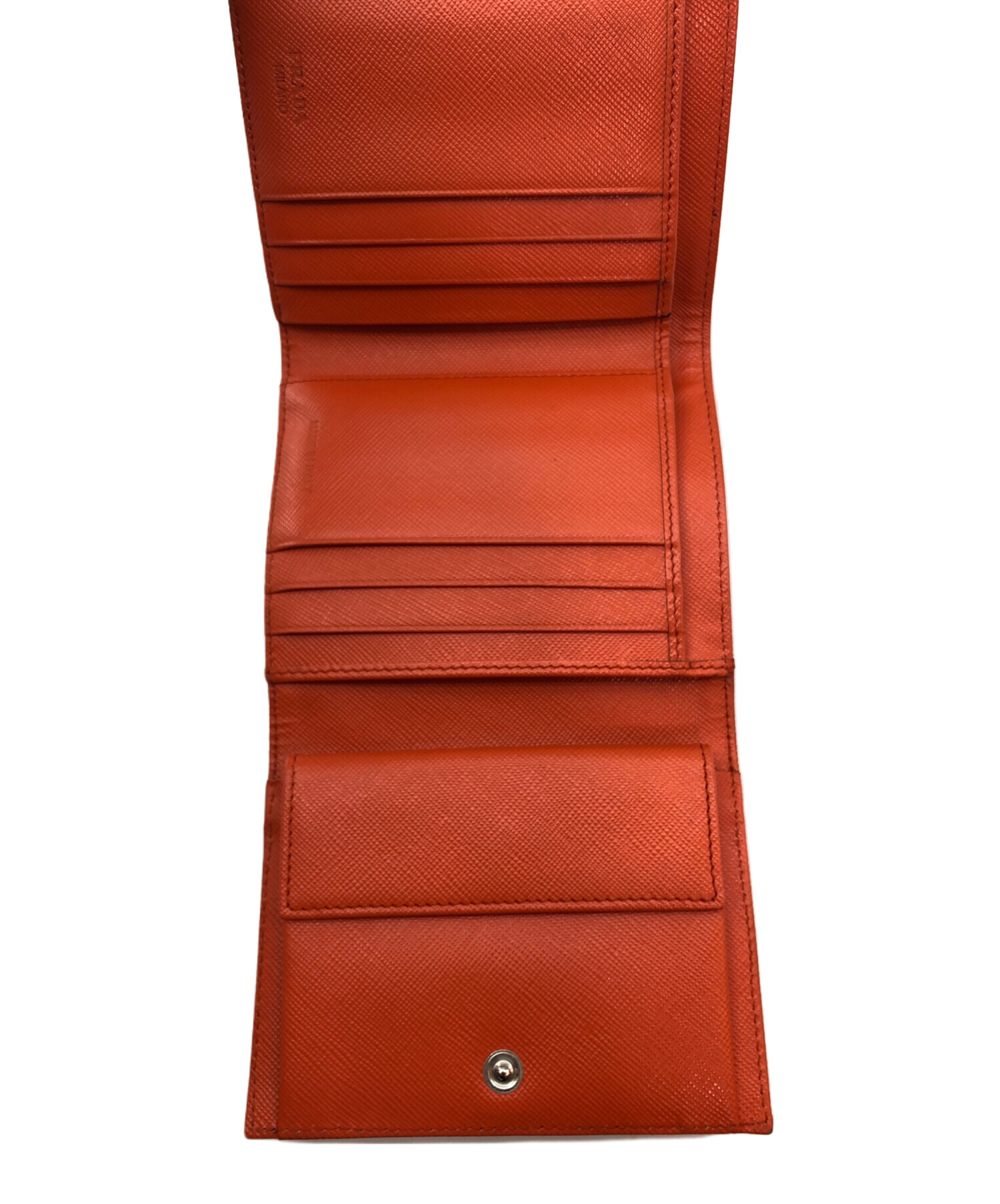 中古・古着通販】PRADA (プラダ) 3つ折り財布 オレンジ｜ブランド
