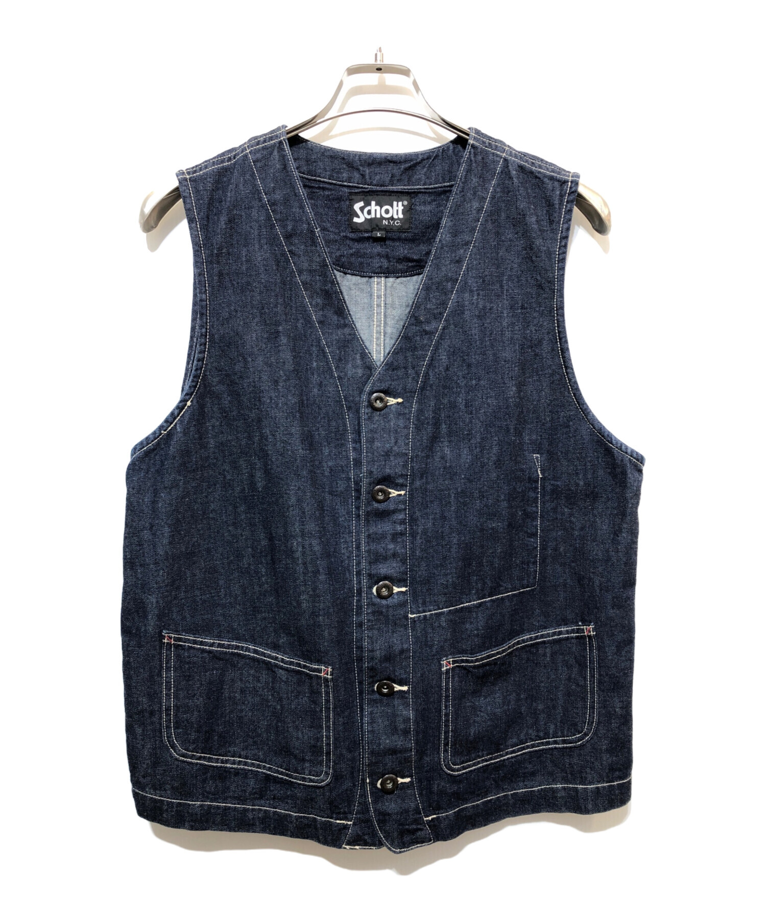 中古・古着通販】Schott (ショット) OLD DENIM WORK VEST インディゴ 