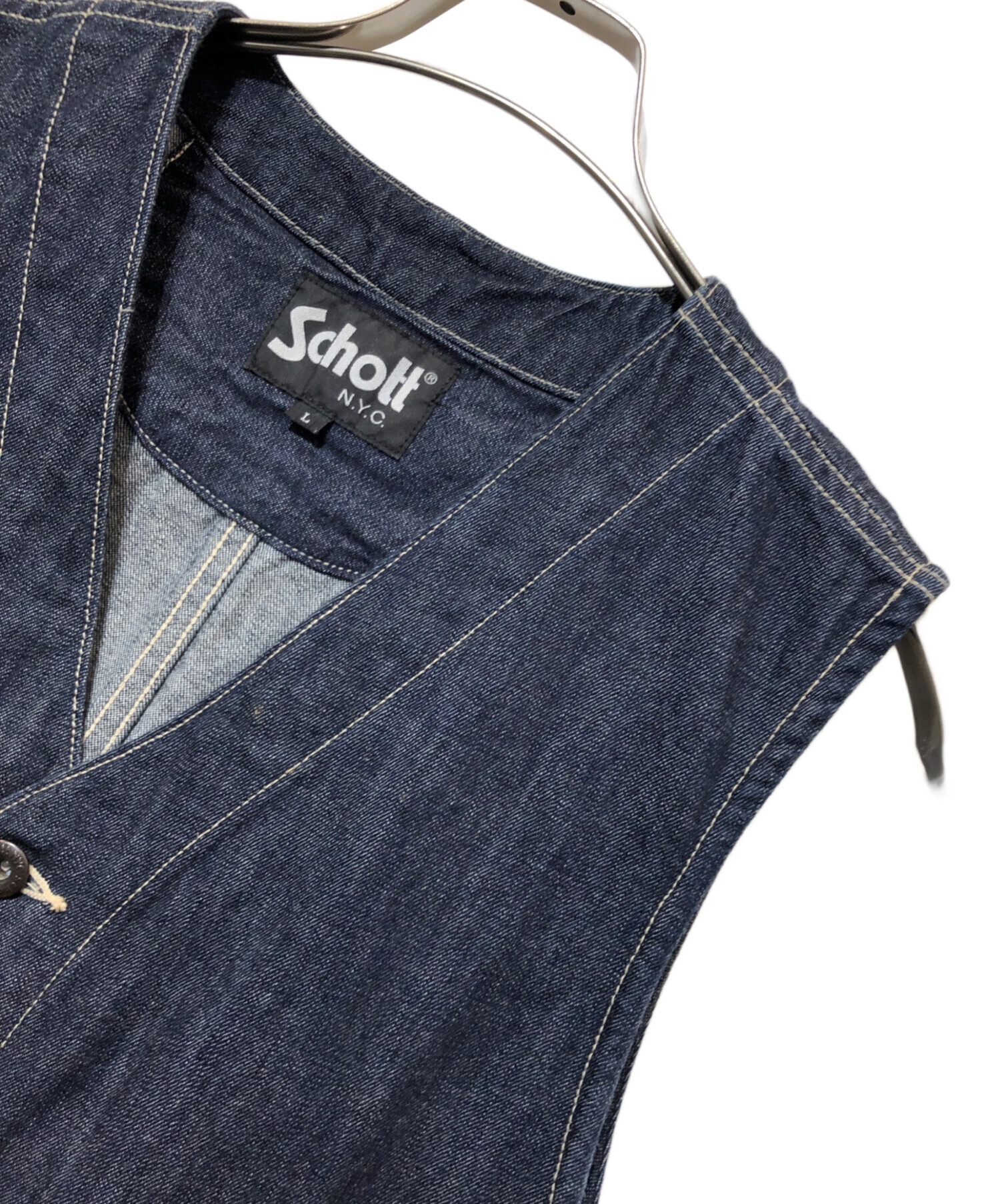中古・古着通販】Schott (ショット) OLD DENIM WORK VEST インディゴ 