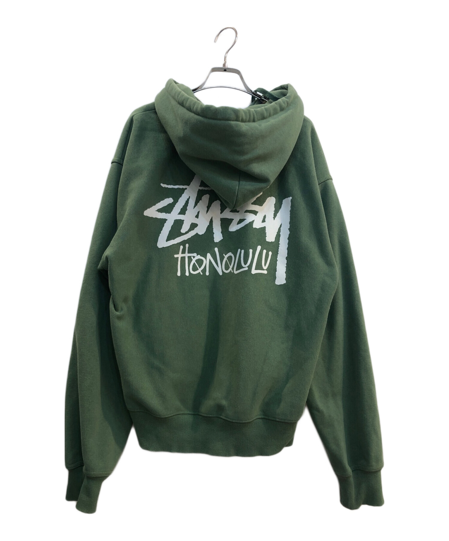 中古・古着通販】stussy (ステューシー) ジップパーカー グリーン