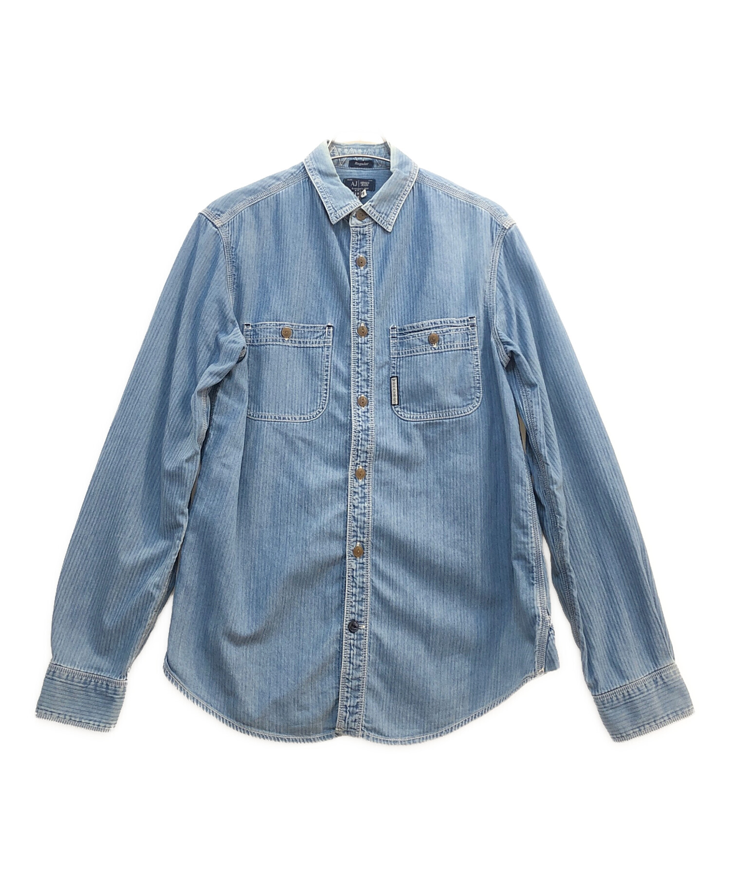 レディース 【美品】ARMANI JEANS ラインストーン デニム シャツ ブルー