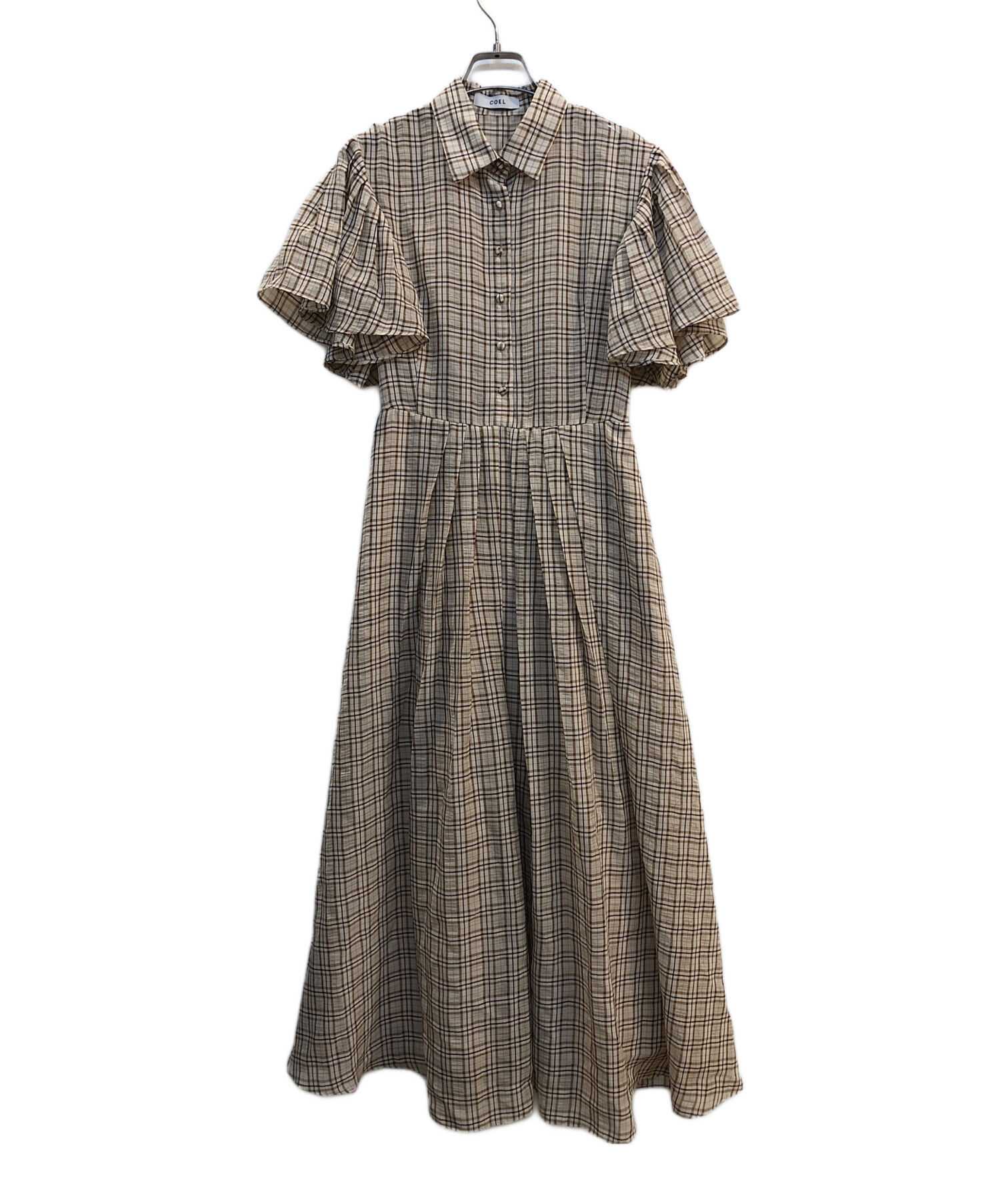中古・古着通販】COEL (コエル) ブラウスワンピース ベージュ サイズ 