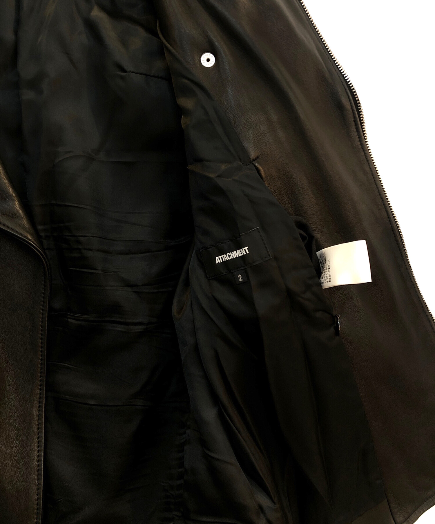 中古・古着通販】ATTACHMENT (アタッチメント) レザーダブルライダース