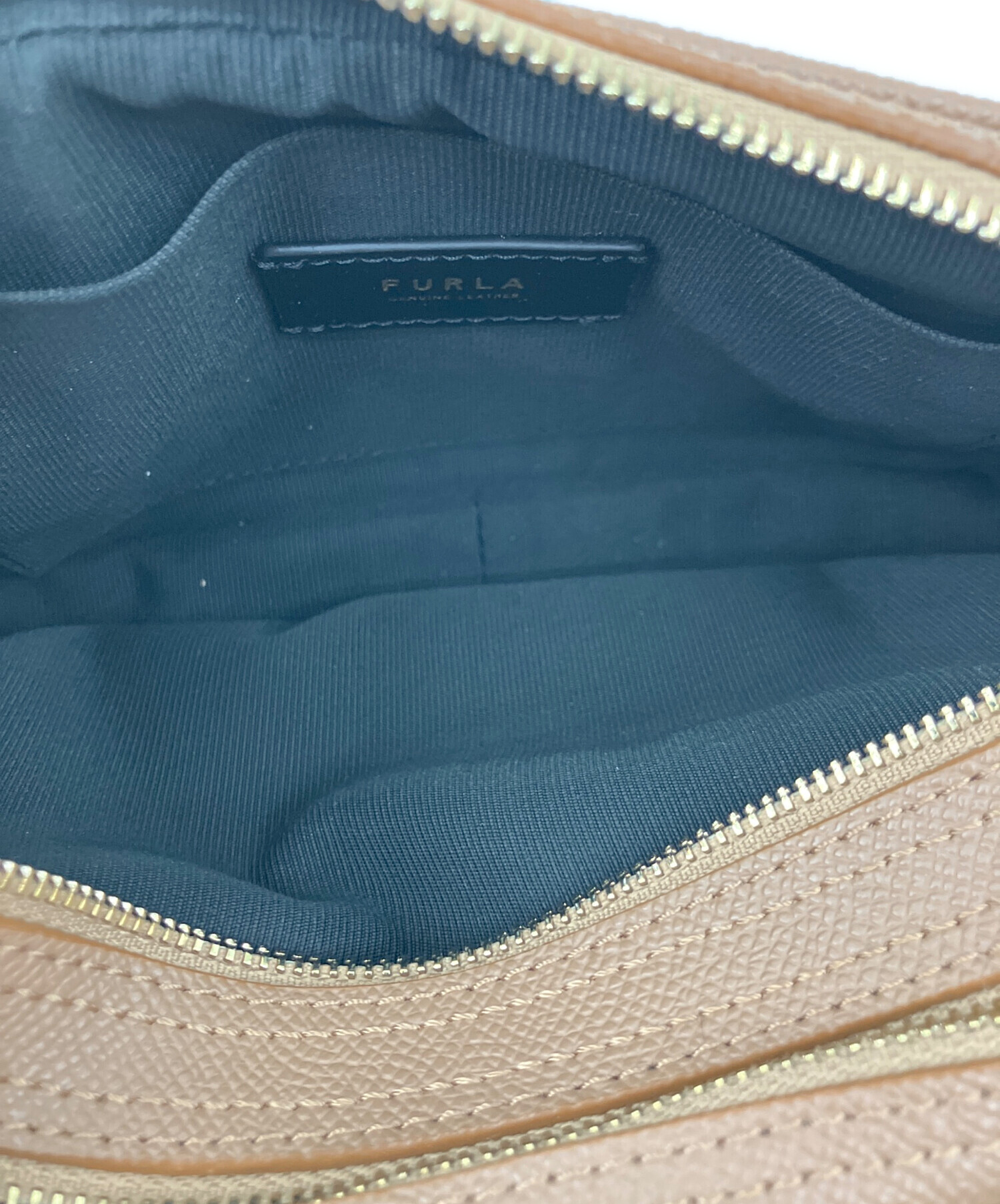 中古・古着通販】FURLA (フルラ) ショルダーバッグ ベージュ×ブラック
