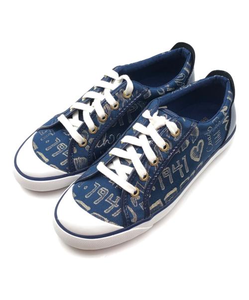 ✨美品✨COACH コーチ　ネイビー ロゴスニーカー24㎝ 中古・古着通販】COACH (コーチ) キャンバススニーカー ブルー サイズ