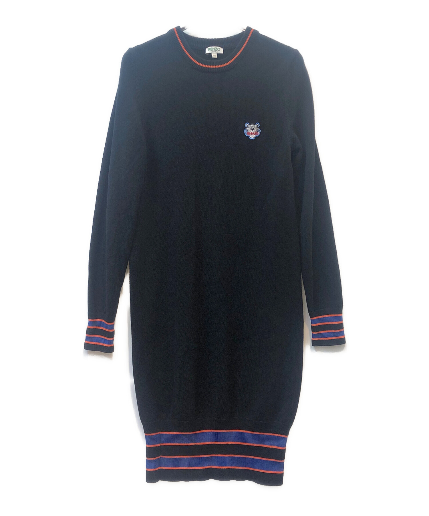 中古・古着通販】KENZO (ケンゾー) 長袖ワンピース ブラック サイズ:XS