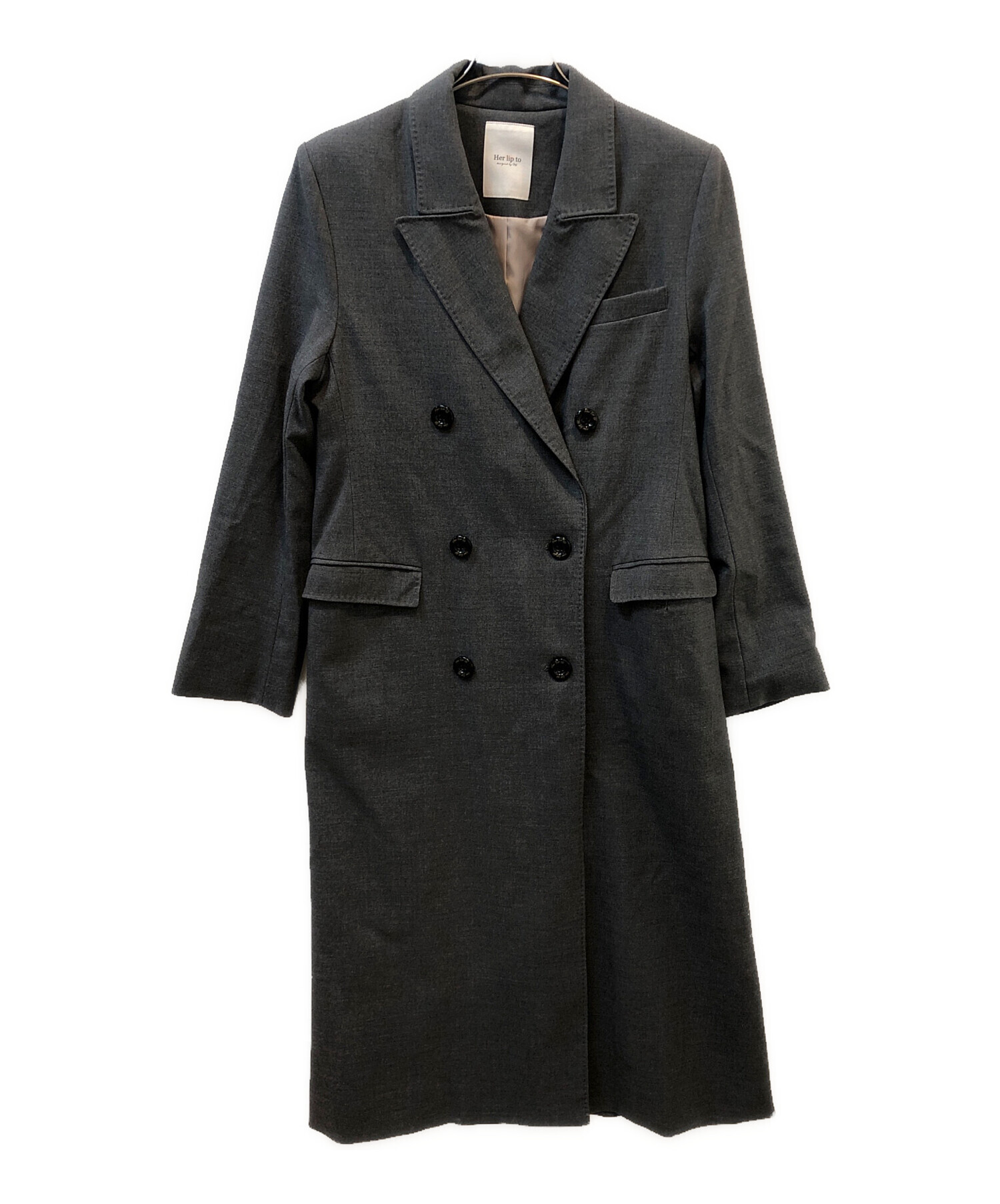 中古・古着通販】HER LIP TO (ハーリップトゥ) コート グレー サイズ